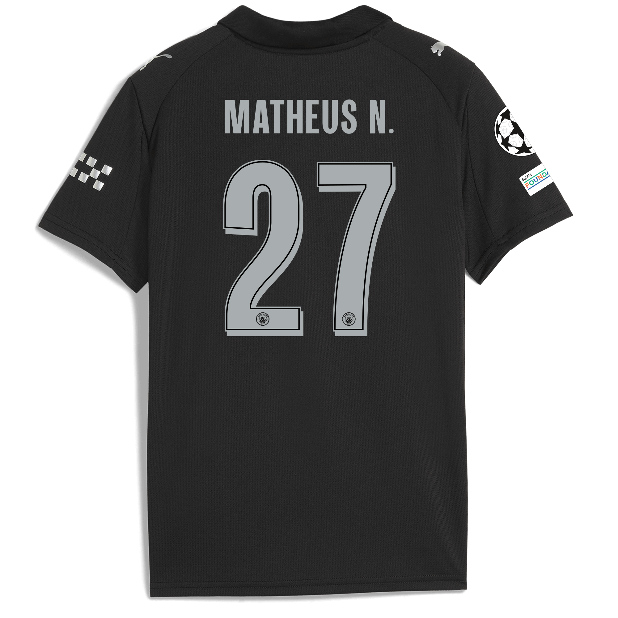 kids manchester city man city champions league away jersey 202526 with matheus n. 27 printing Manchester City Shirts | Official Team Gear