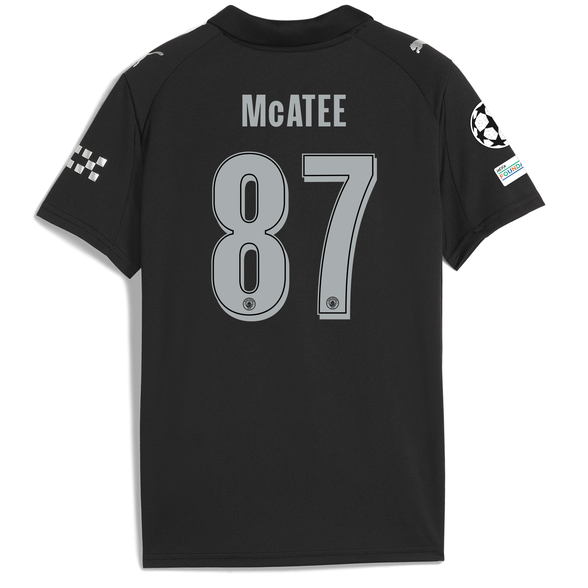 kids manchester city man city champions league away jersey 202526 with mcatee 87 printing Manchester City Shirts | Official Team Gear