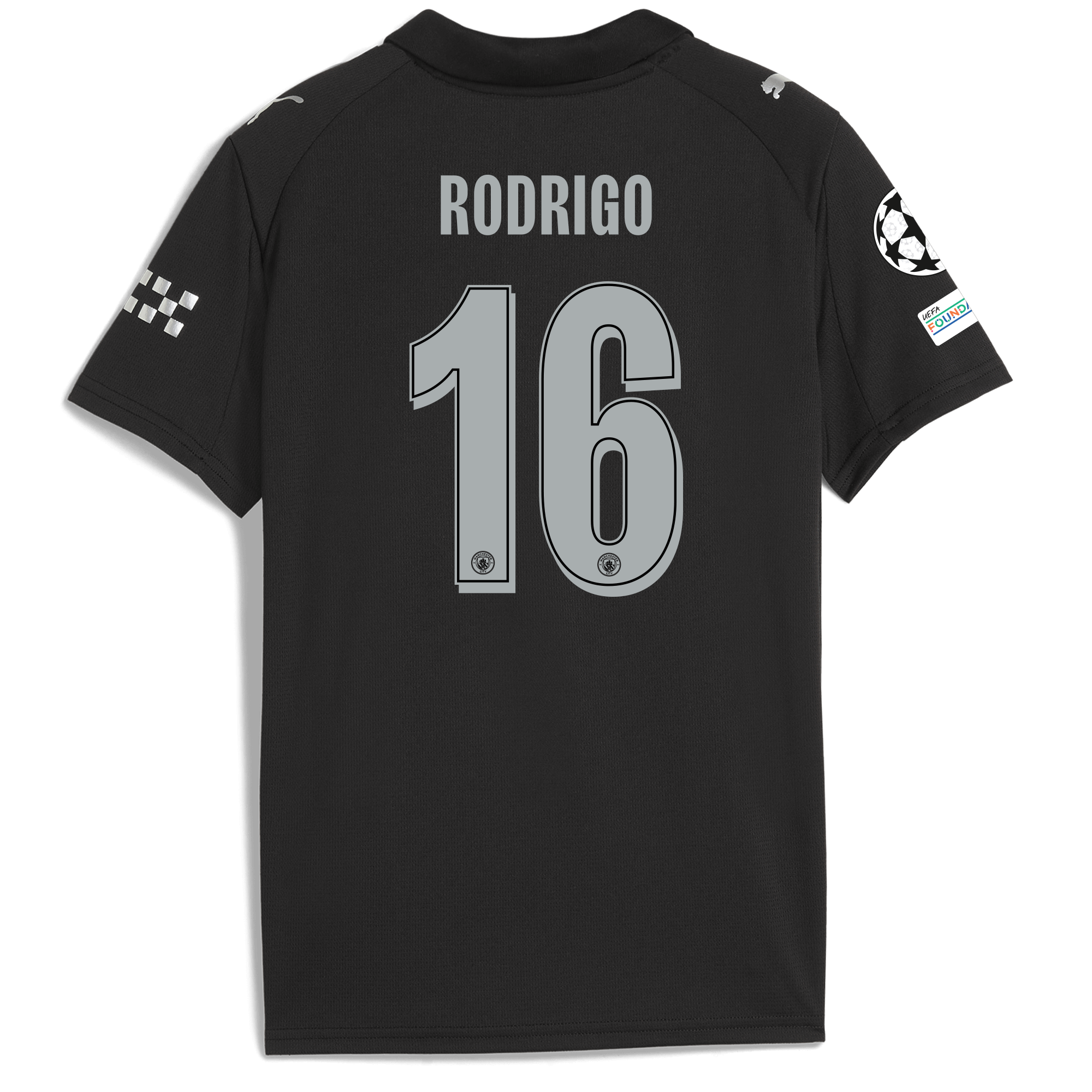 kids manchester city man city champions league away jersey 202526 with rodrigo 16 printing Manchester City Shirts | Official Team Gear