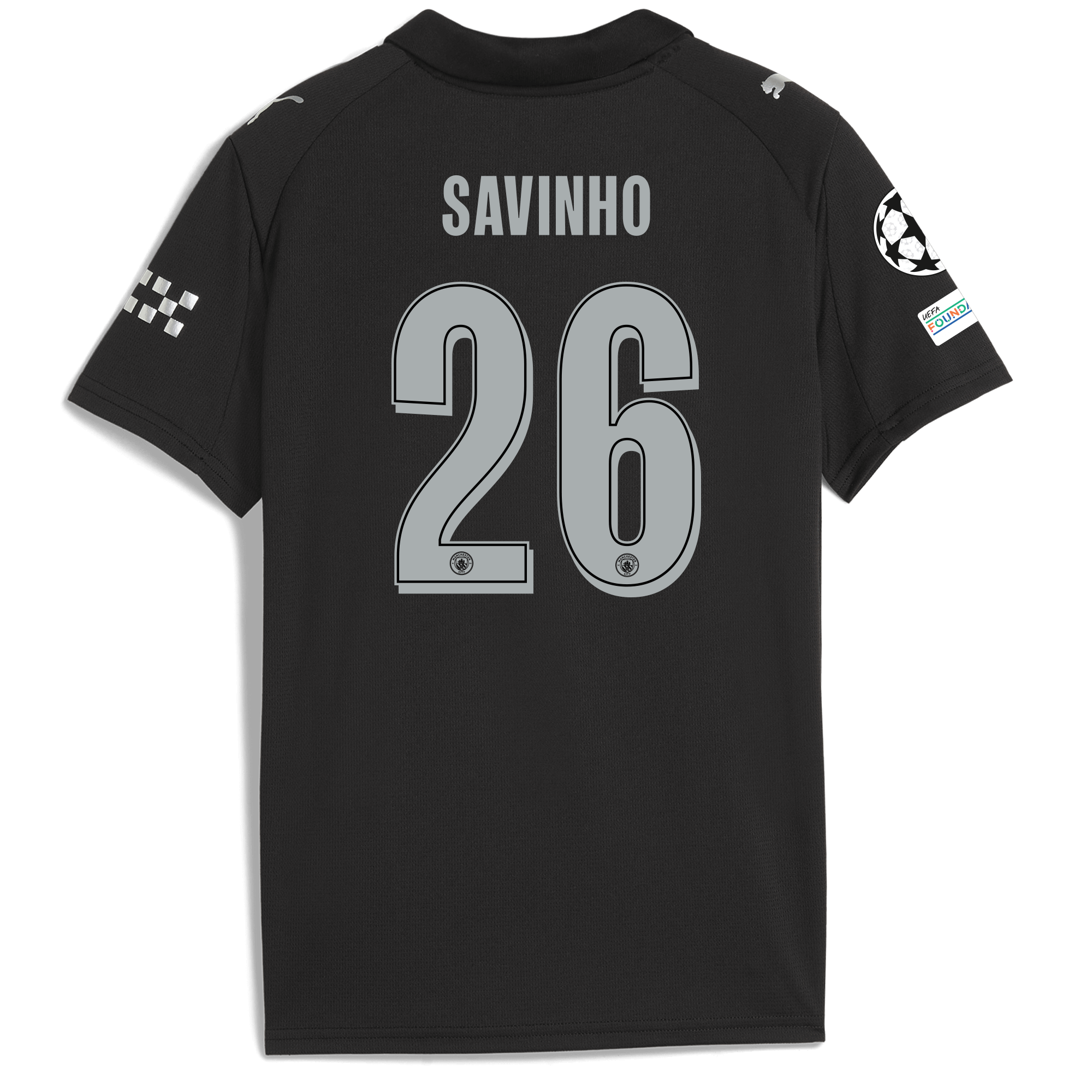 kids manchester city man city champions league away jersey 202526 with savinho 26 printing Manchester City Shirts | Official Team Gear