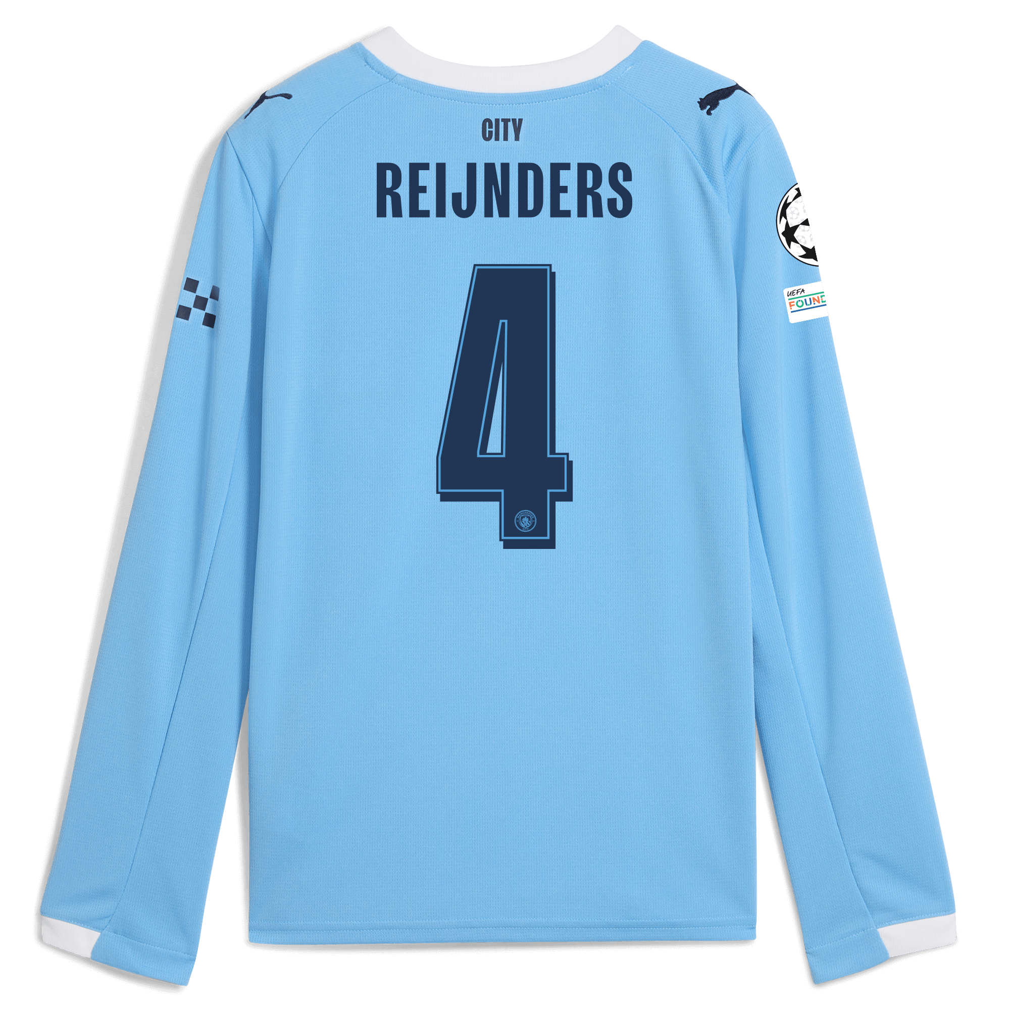 kids manchester city man city champions league home jersey 202526 long sleeve with reijnders 4 printing Manchester City Shirts | Official Team Gear