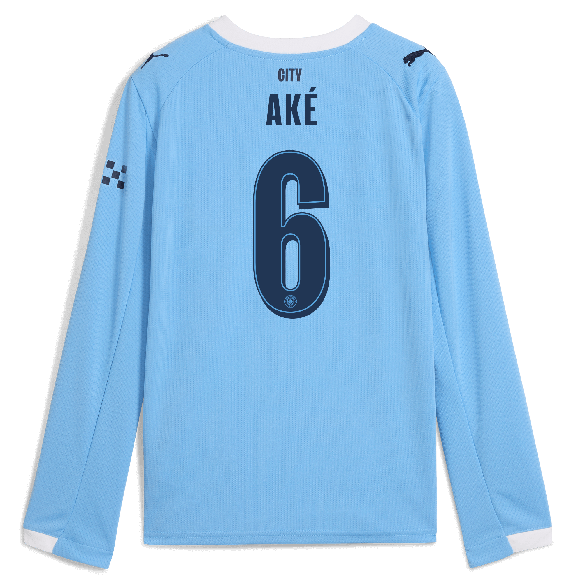 kids manchester city man city home jersey 202526 long sleeve with akÉ 6 printing Manchester City Shirts | Official Team Gear