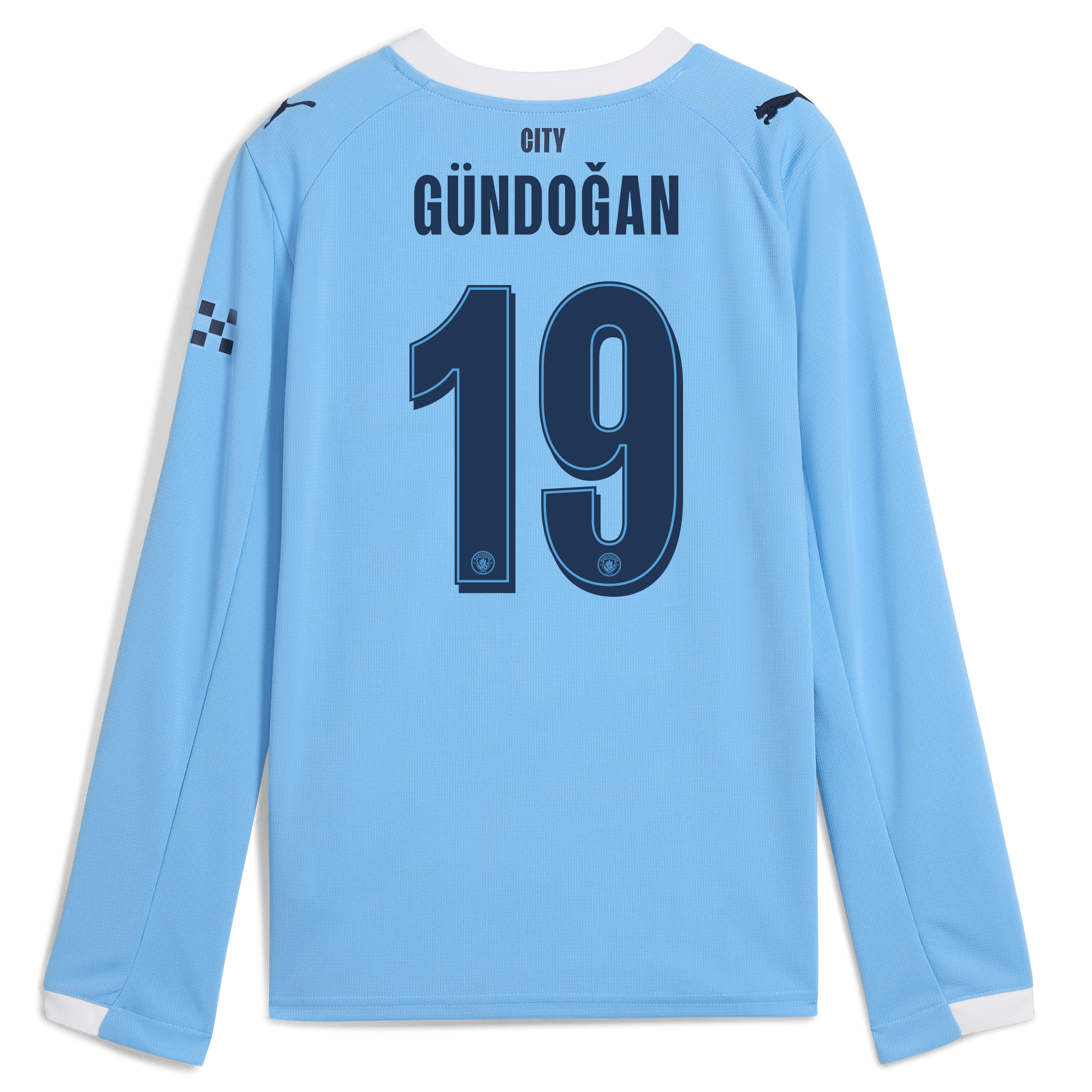 kids manchester city man city home jersey 202526 long sleeve with gÜndoĞan 19 printing Manchester City Shirts | Official Team Gear
