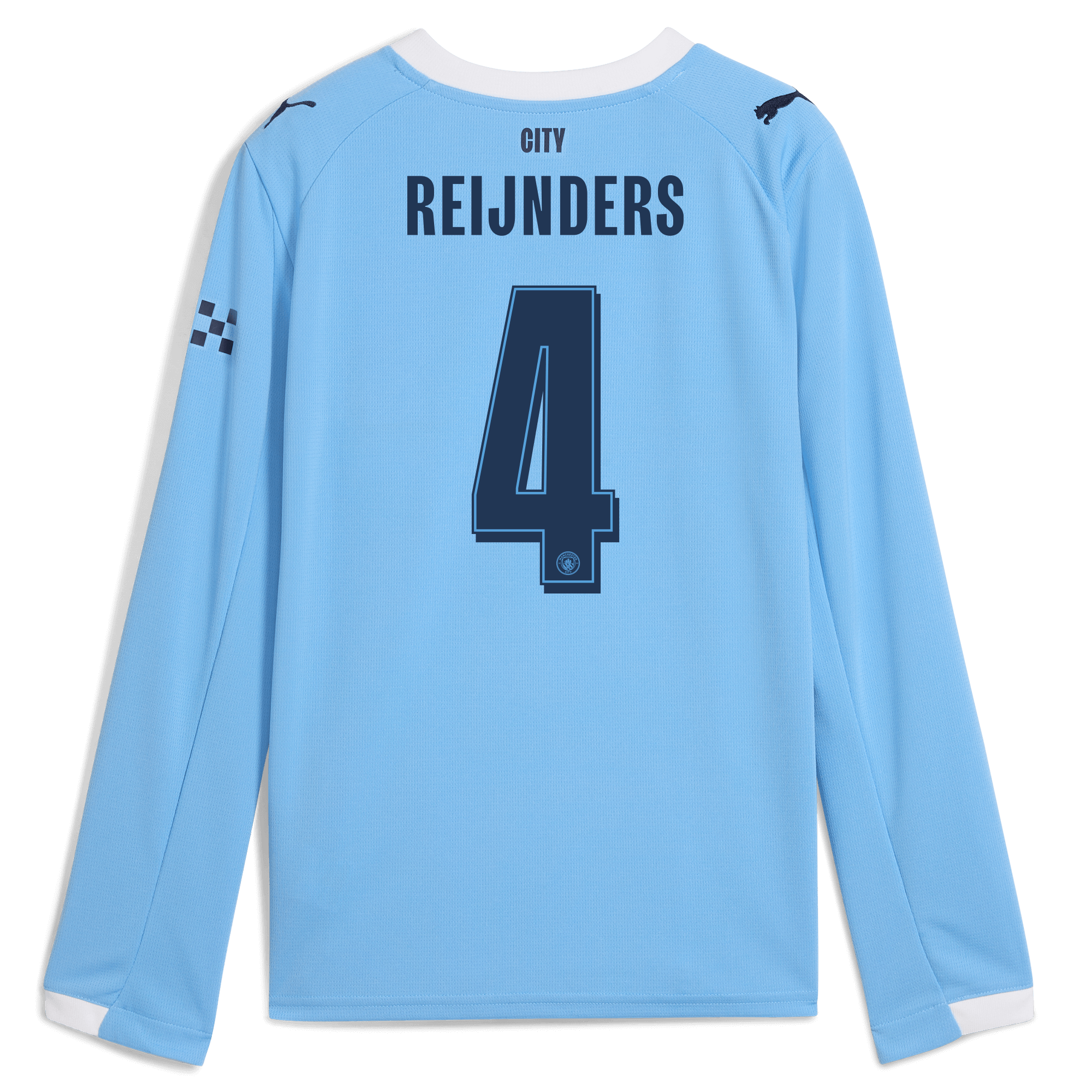 kids manchester city man city home jersey 202526 long sleeve with reijnders 4 printing Manchester City Shirts | Official Team Gear