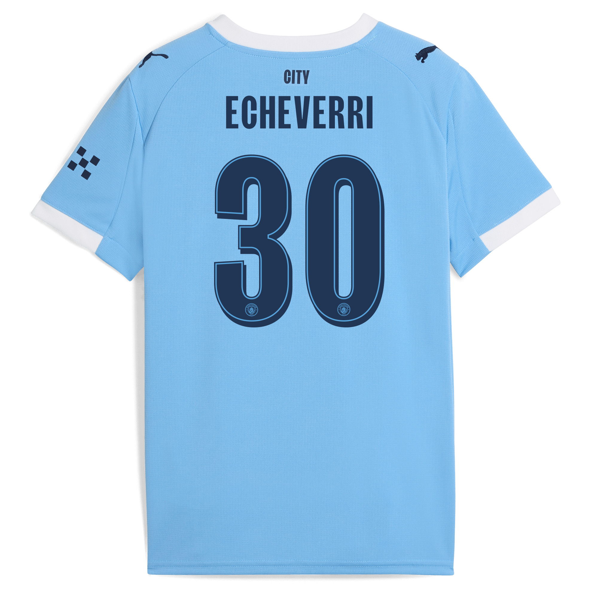 kids manchester city man city home jersey 202526 with echeverri 30 printing Manchester City Shirts | Official Team Gear