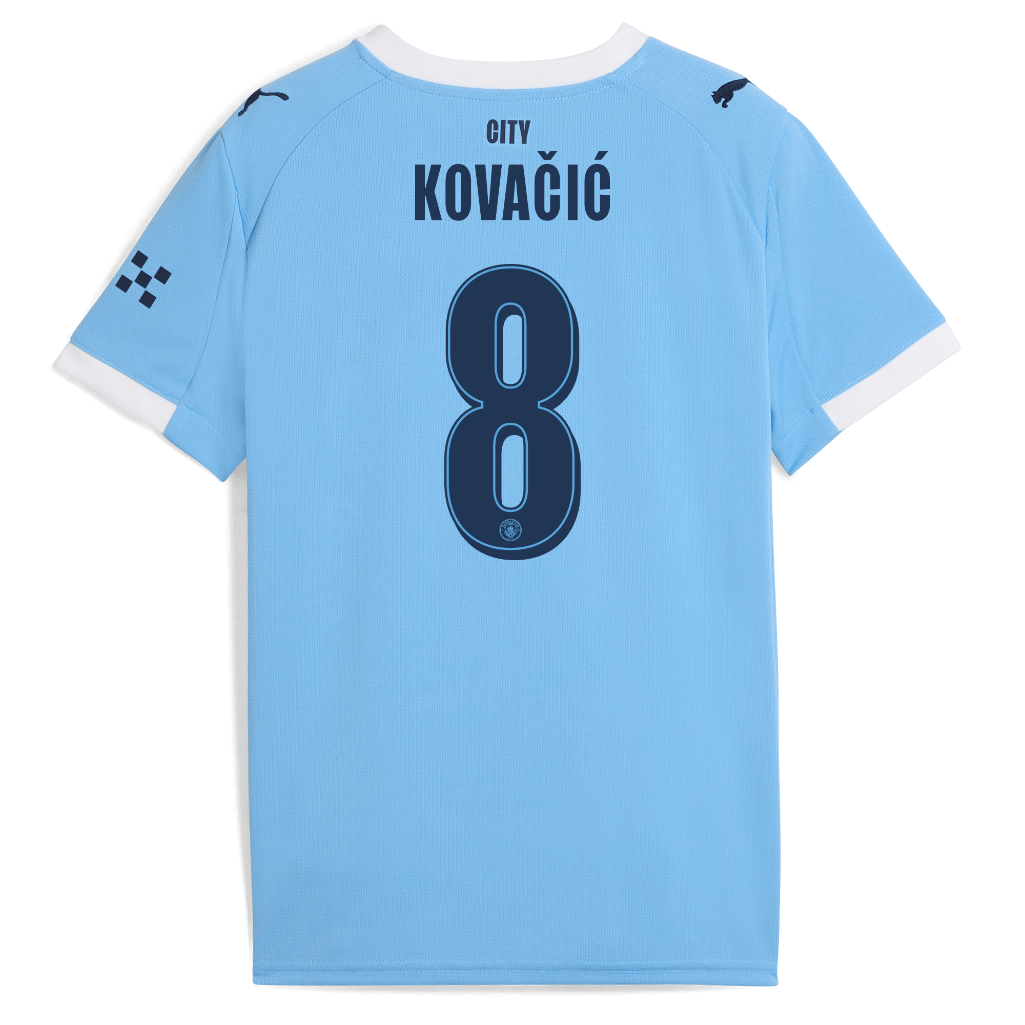 kids manchester city man city home jersey 202526 with kovaČiĆ 8 printing Manchester City Shirts | Official Team Gear