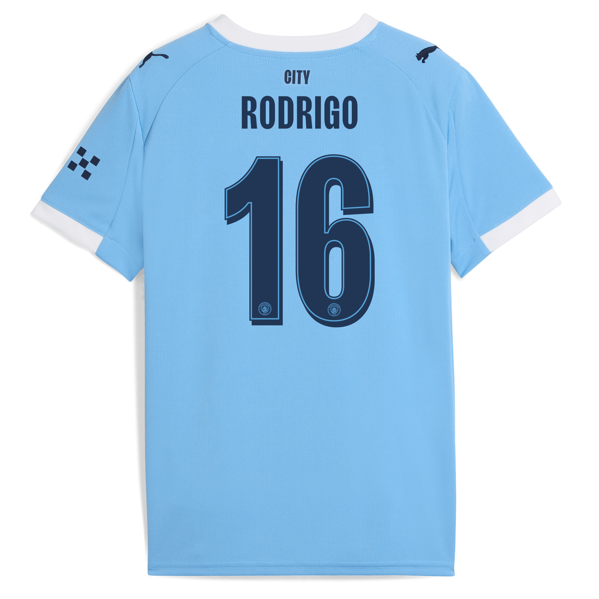 kids manchester city man city home jersey 202526 with rodrigo 16 printing Manchester City Shirts | Official Team Gear