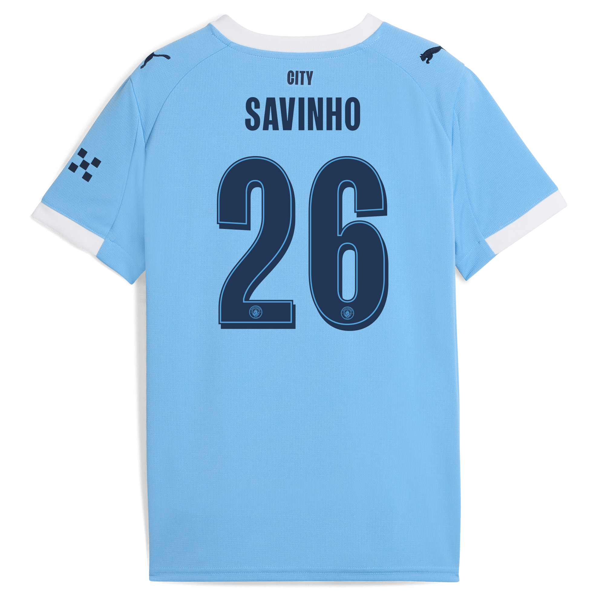 kids manchester city man city home jersey 202526 with savinho 26 printing Manchester City Shirts | Official Team Gear
