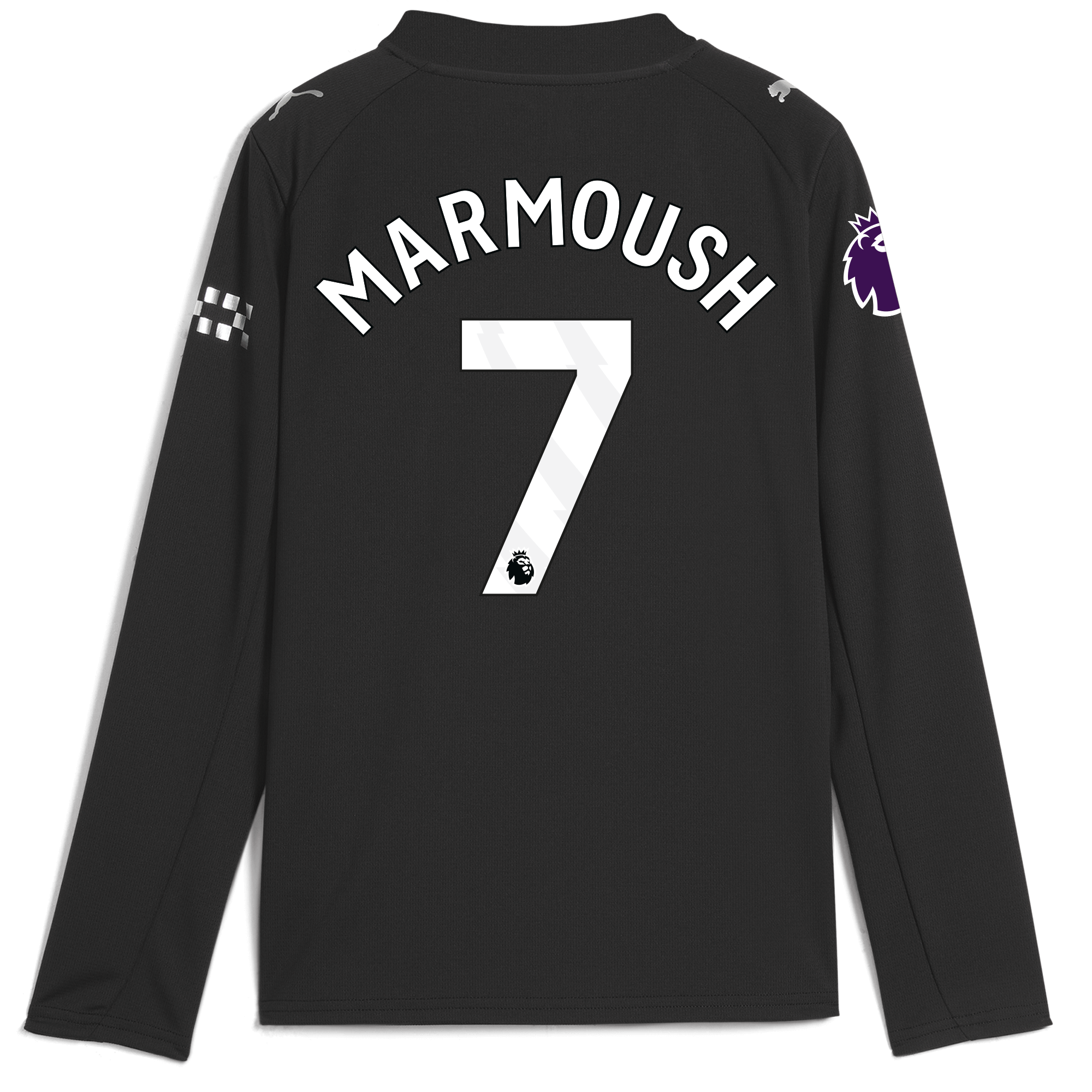 kids manchester city premier league away jersey 202526 long sleeve with marmoush 7 printing Manchester City Shirts | Official Team Gear