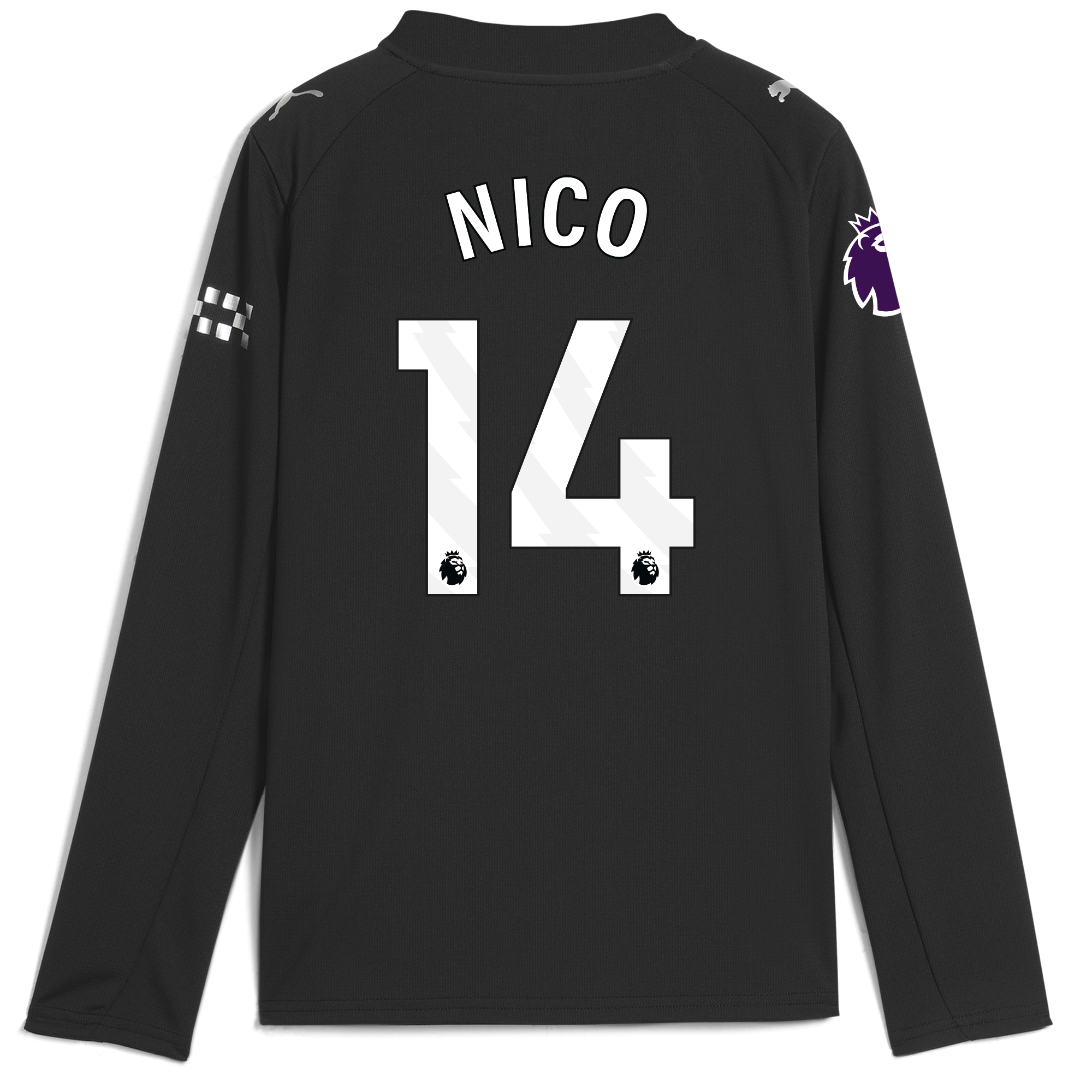 kids manchester city premier league away jersey 202526 long sleeve with nico 14 printing Manchester City Shirts | Official Team Gear