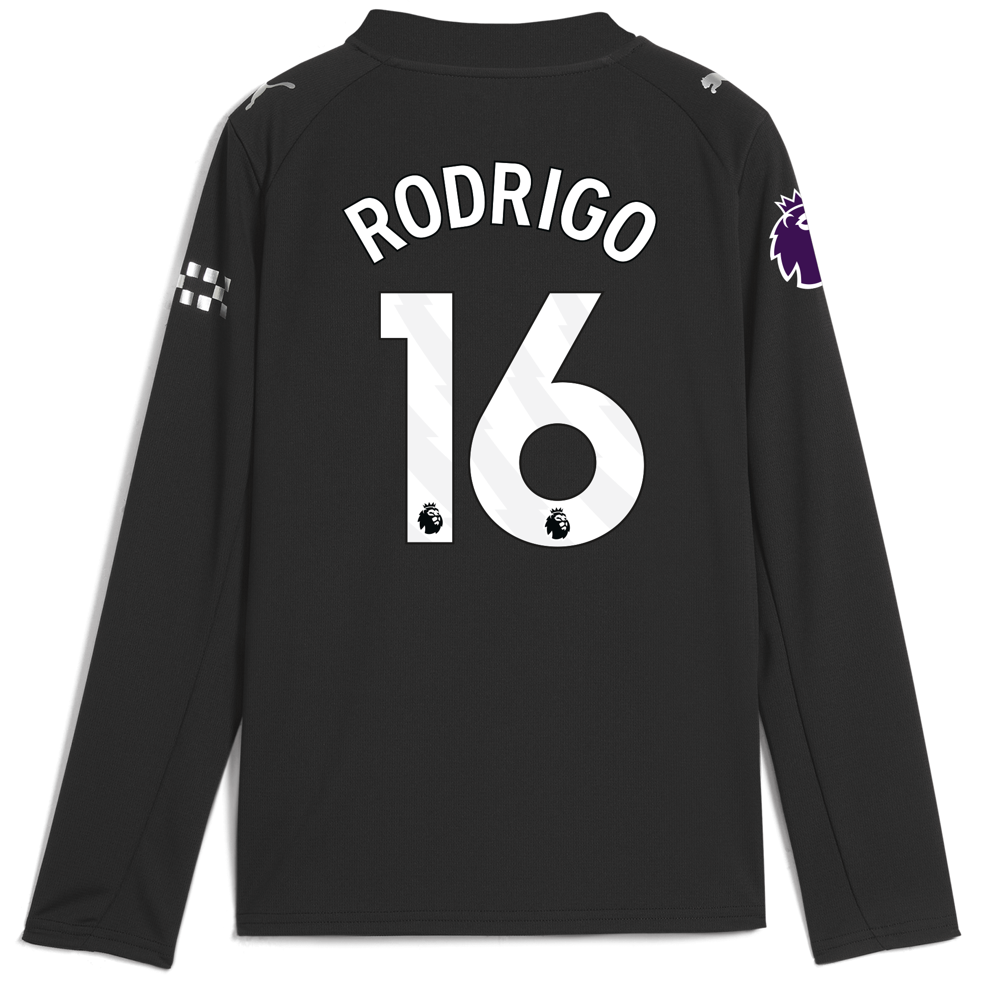 kids manchester city premier league away jersey 202526 long sleeve with rodrigo 16 printing Manchester City Shirts | Official Team Gear