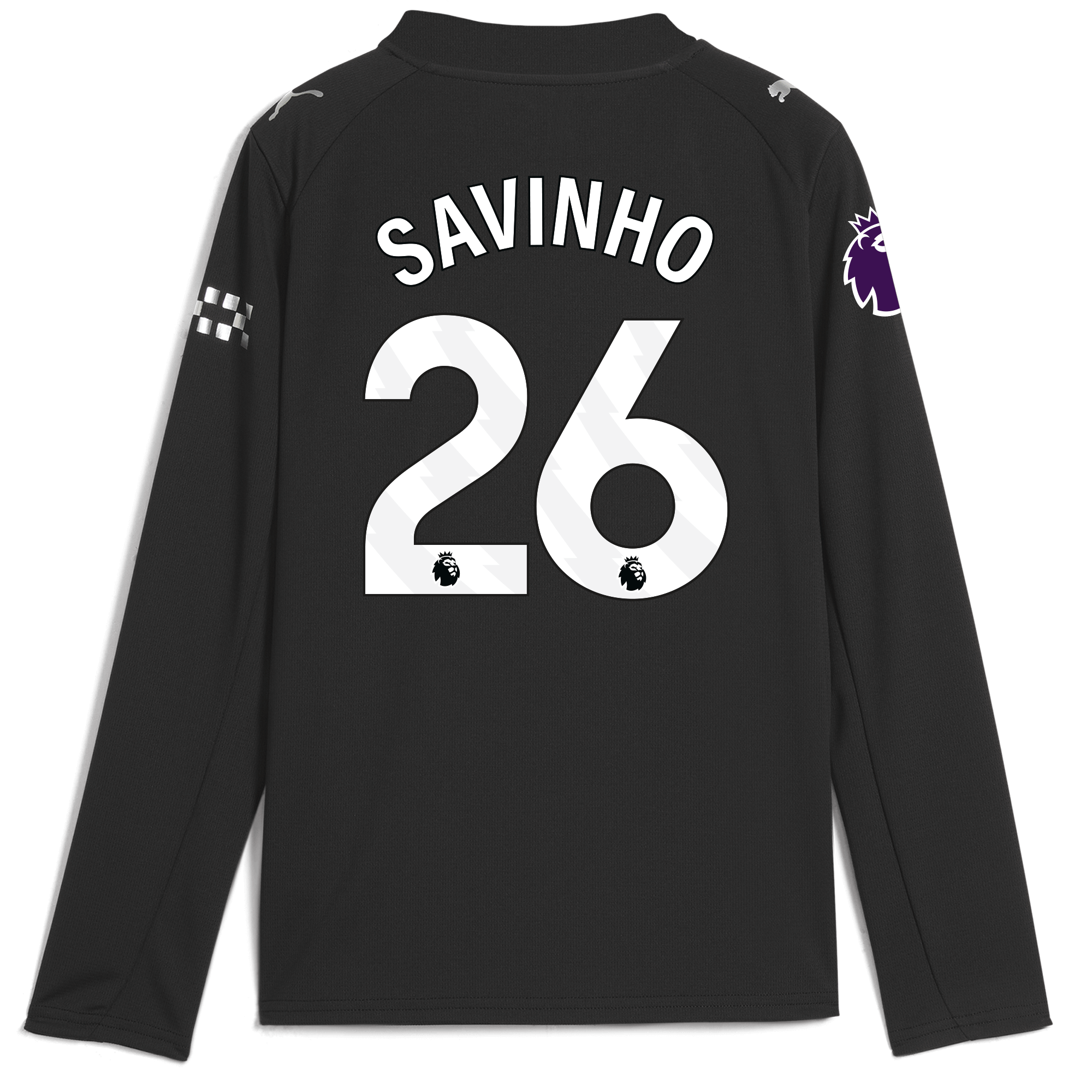 kids manchester city premier league away jersey 202526 long sleeve with savinho 26 printing Manchester City Shirts | Official Team Gear