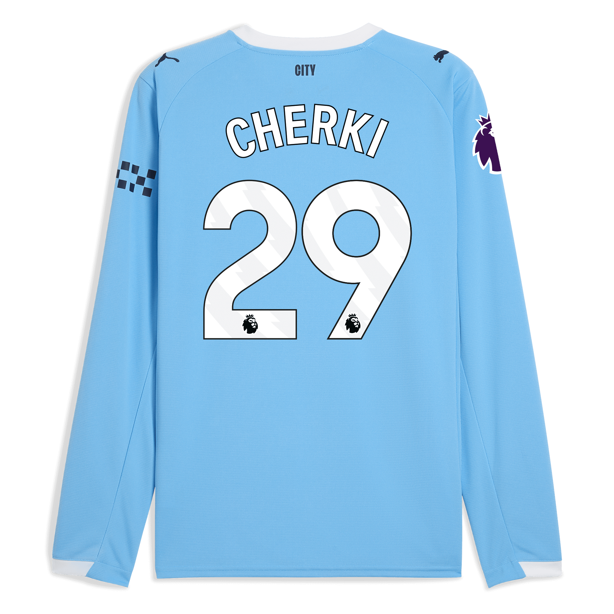 kids manchester city premier league home jersey 202526 long sleeve with cherki 29 printing Manchester City Shirts | Official Team Gear