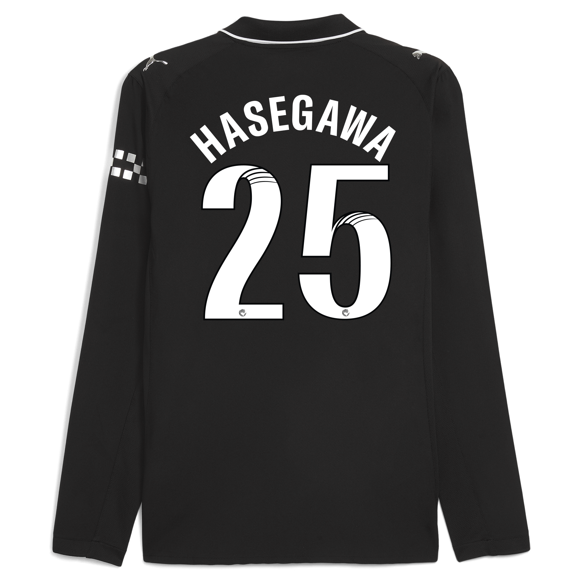 manchester city away authentic jersey 202526 long sleeve with hasegawa 25 printing Manchester City Shirts | Official Team Gear