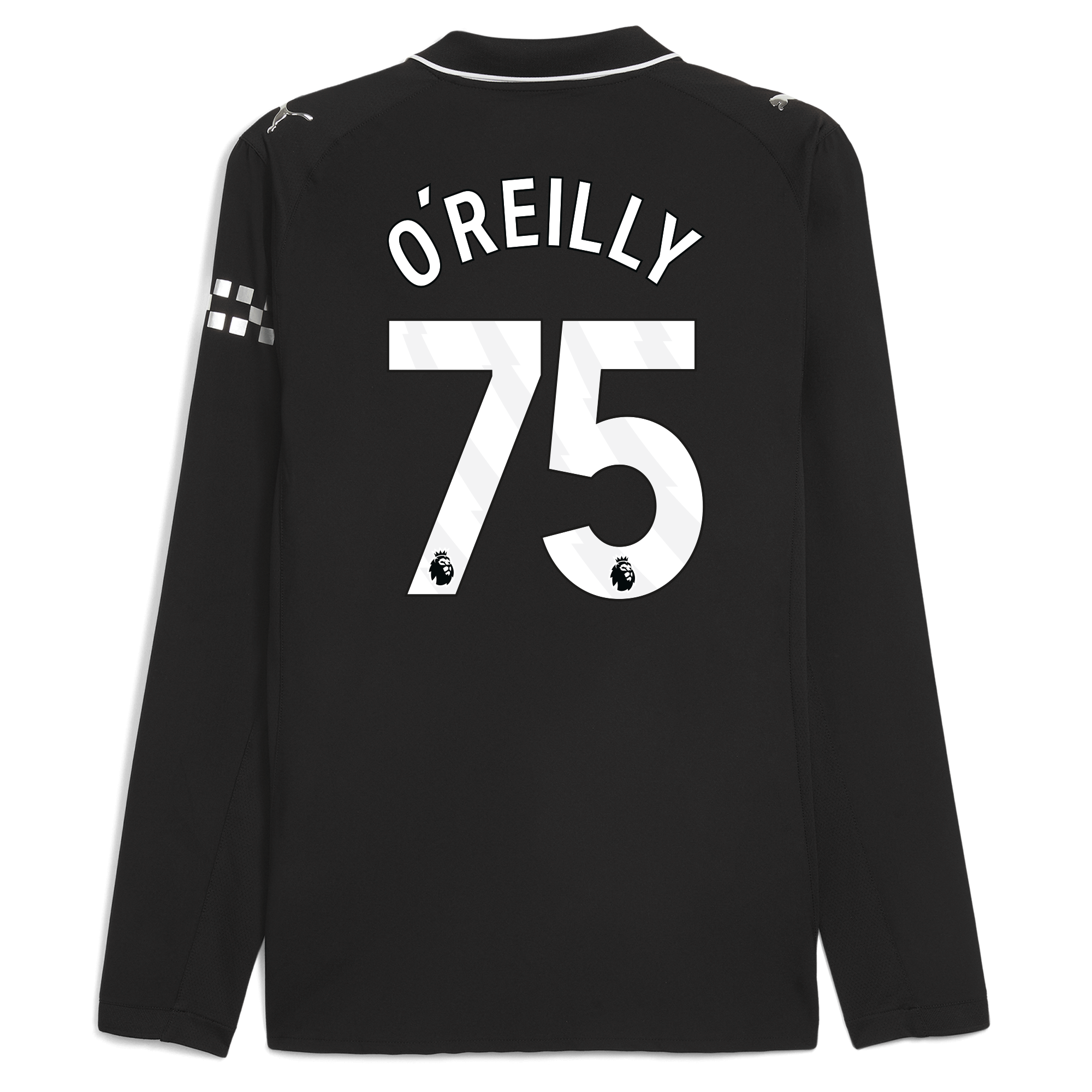 manchester city away authentic jersey 202526 long sleeve with oreilly 75 printing Manchester City Shirts | Official Team Gear