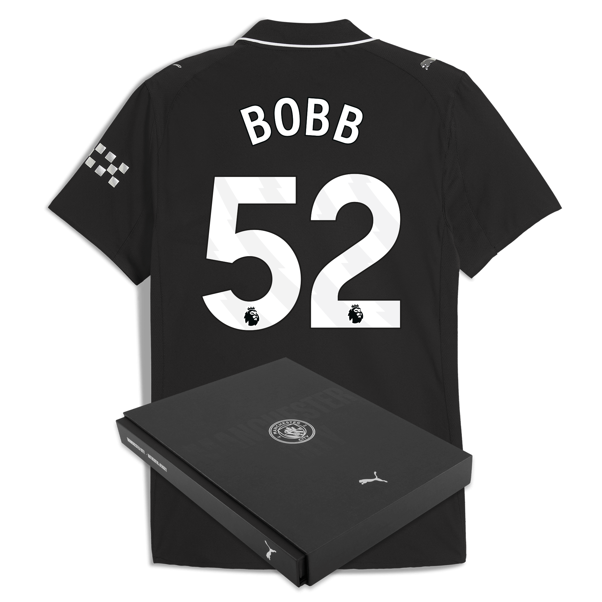 manchester city away authentic jersey 202526 with bobb 52 printing in gift box Manchester City Shirts | Official Team Gear