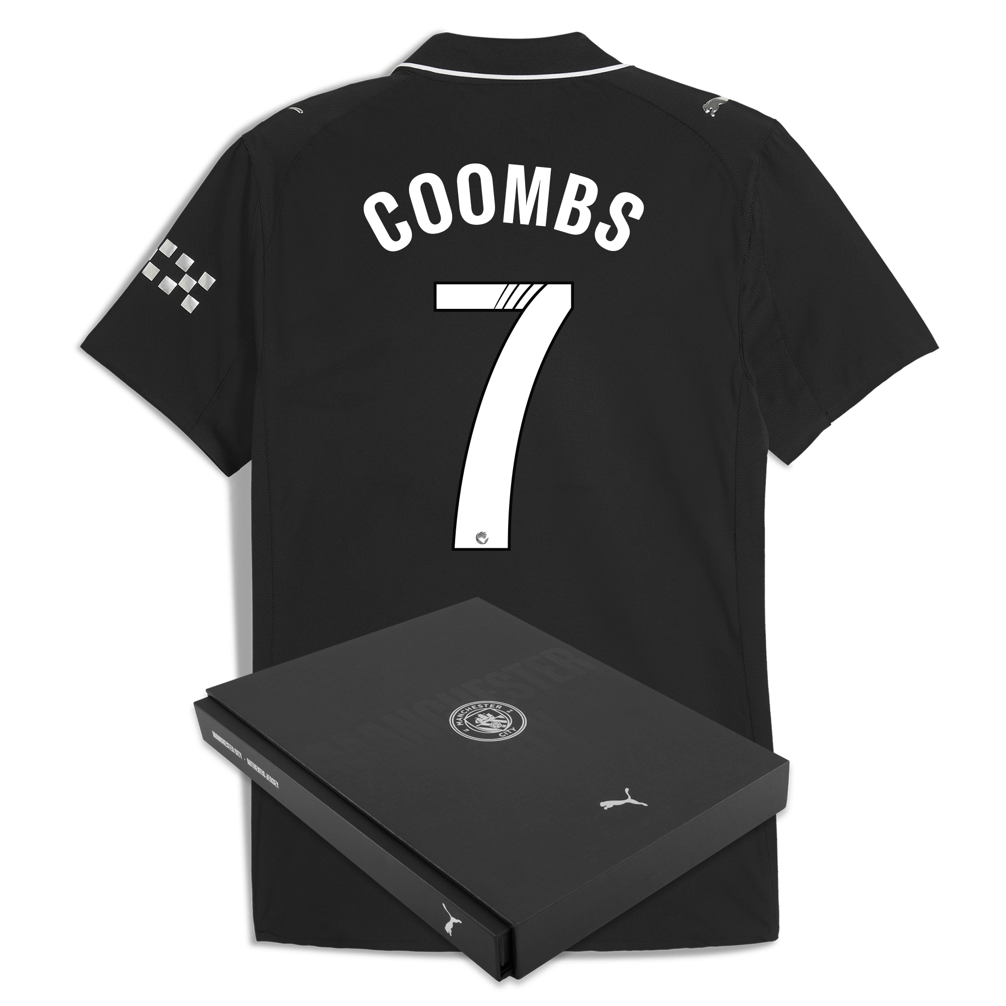manchester city away authentic jersey 202526 with coombs 7 printing in gift box Manchester City Shirts | Official Team Gear