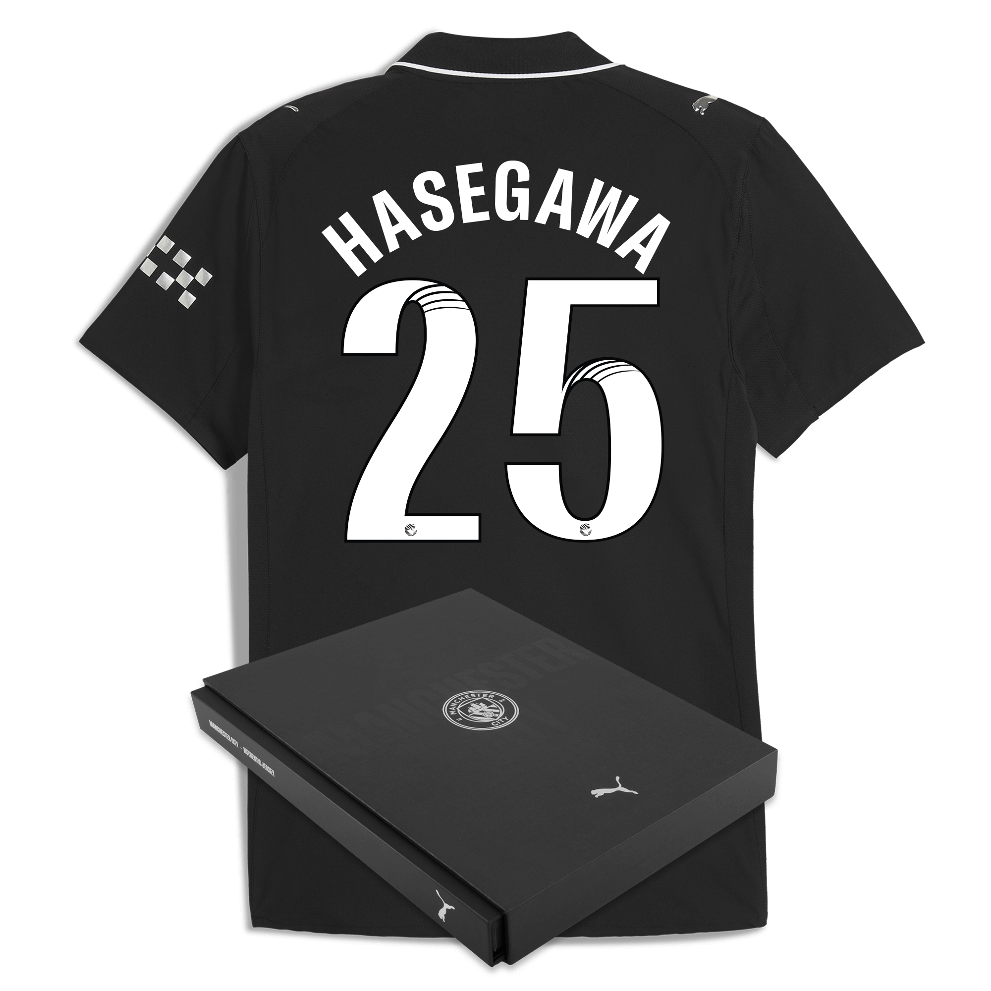 manchester city away authentic jersey 202526 with hasegawa 25 printing in gift box Manchester City Shirts | Official Team Gear