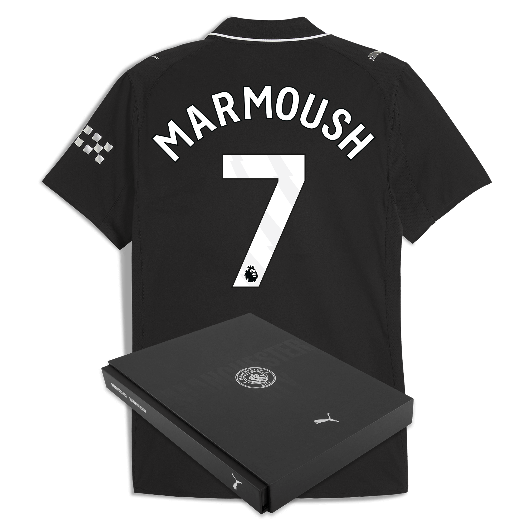 manchester city away authentic jersey 202526 with marmoush 7 printing in gift box Manchester City Shirts | Official Team Gear