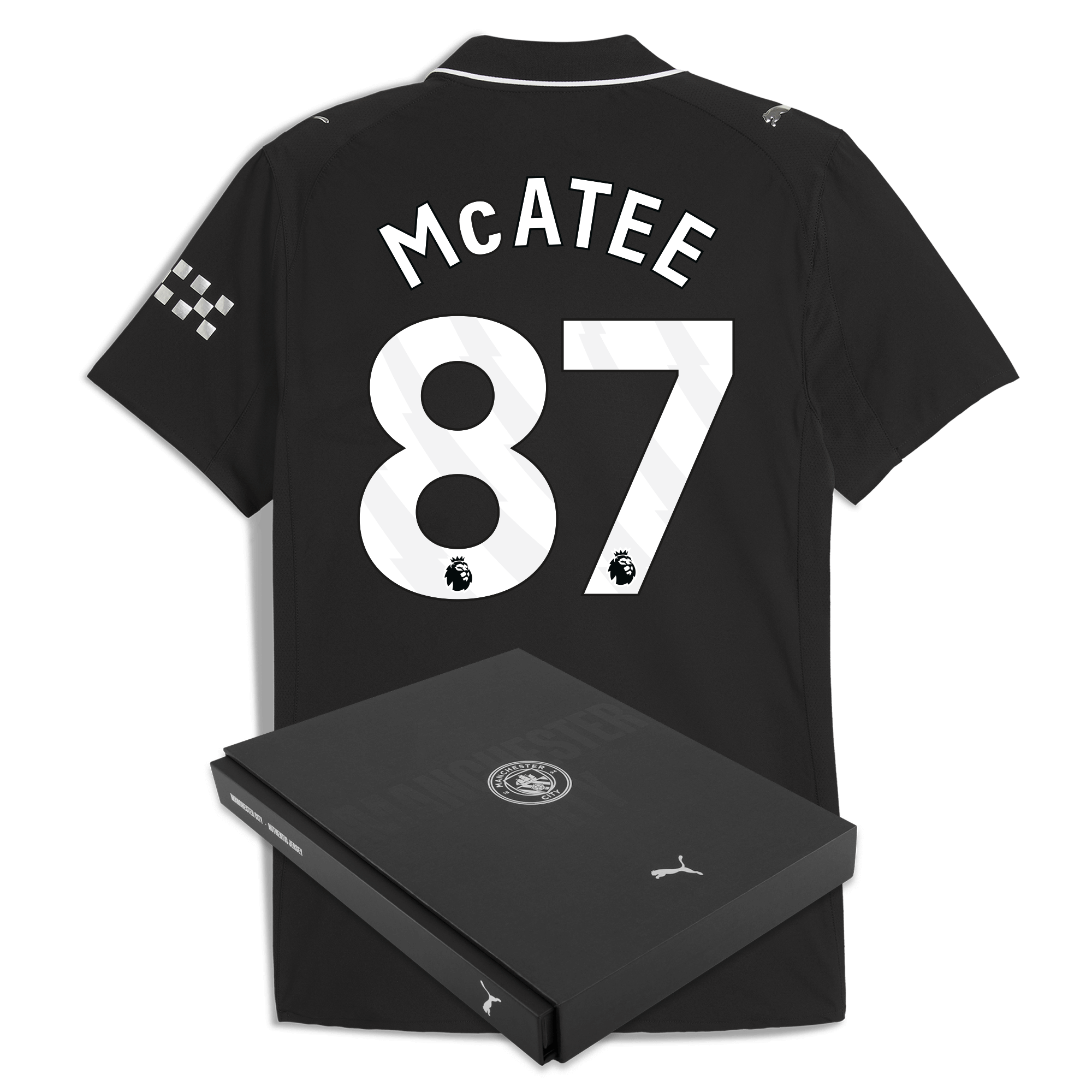 manchester city away authentic jersey 202526 with mcatee 87 printing in gift box Manchester City Shirts | Official Team Gear