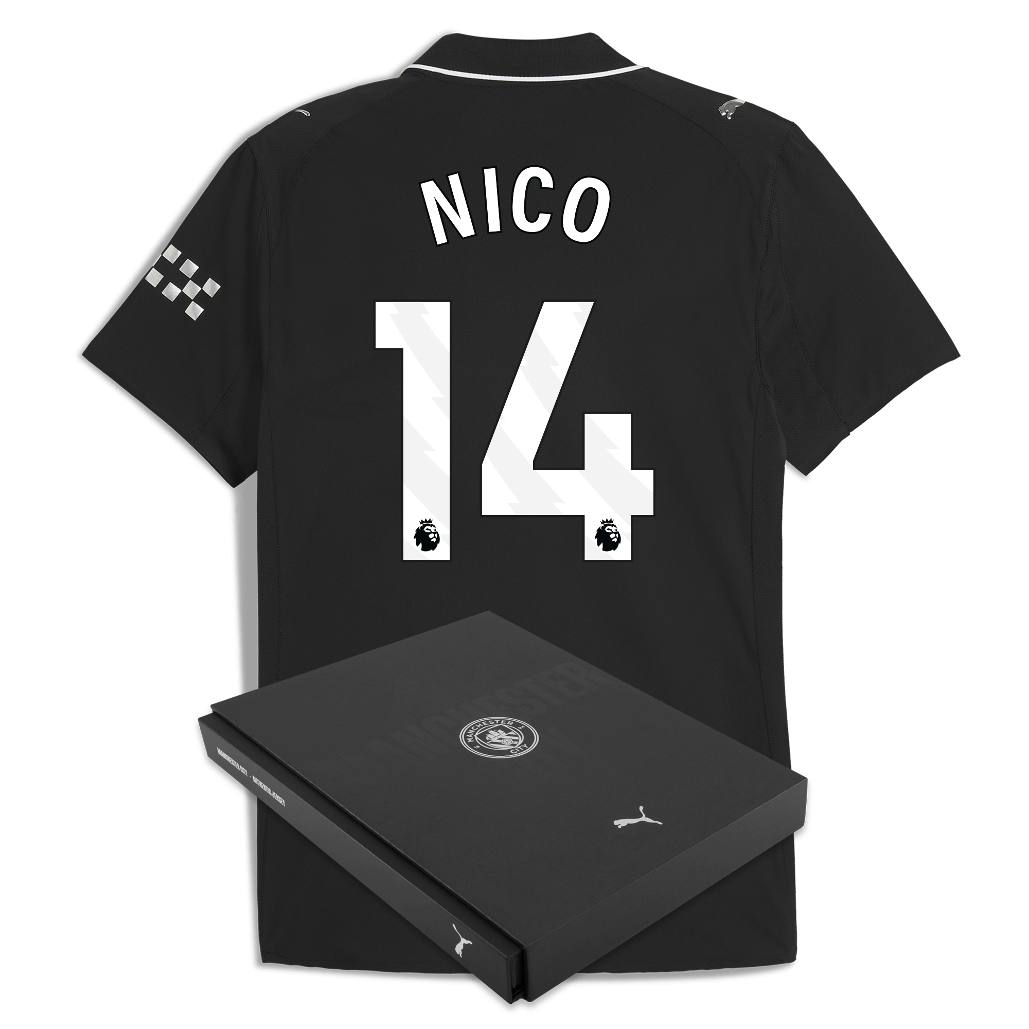 manchester city away authentic jersey 202526 with nico 14 printing in gift box Manchester City Shirts | Official Team Gear