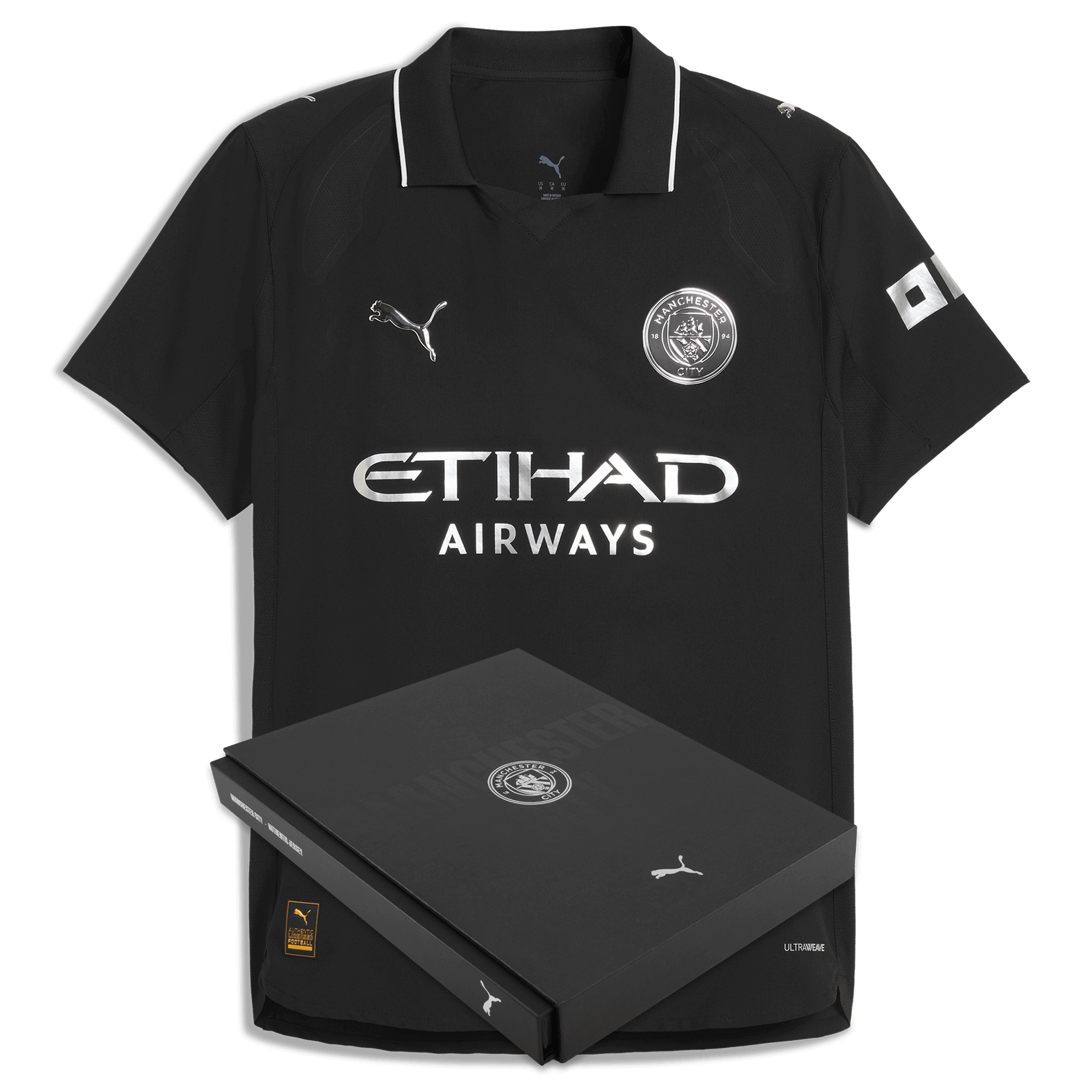 manchester city away authentic jersey black 202526 with custom printing in gift box Manchester City Shirts | Official Team Gear