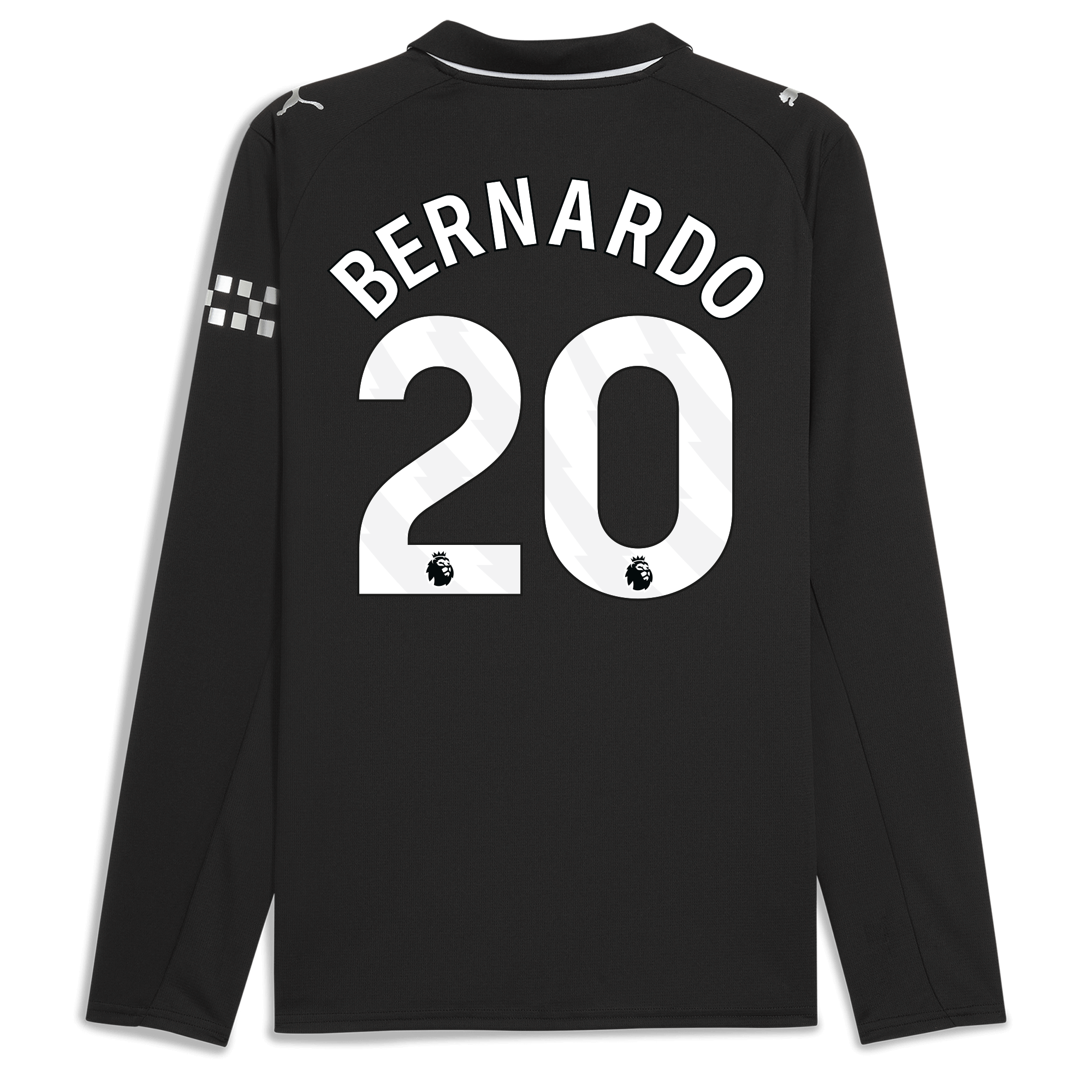 manchester city away jersey 202526 long sleeve with bernardo 20 printing Manchester City Shirts | Official Team Gear