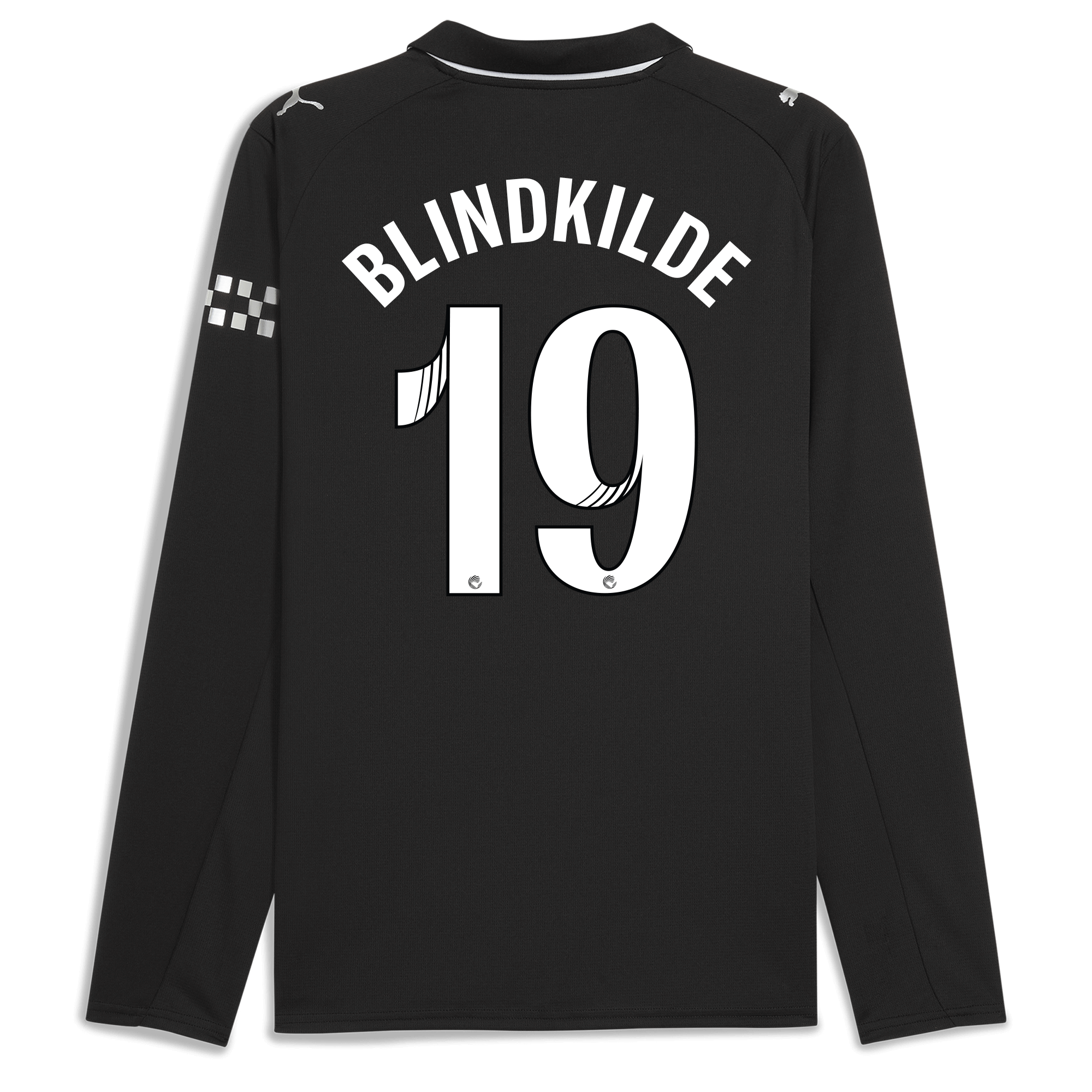 manchester city away jersey 202526 long sleeve with blindkilde 19 printing Manchester City Shirts | Official Team Gear