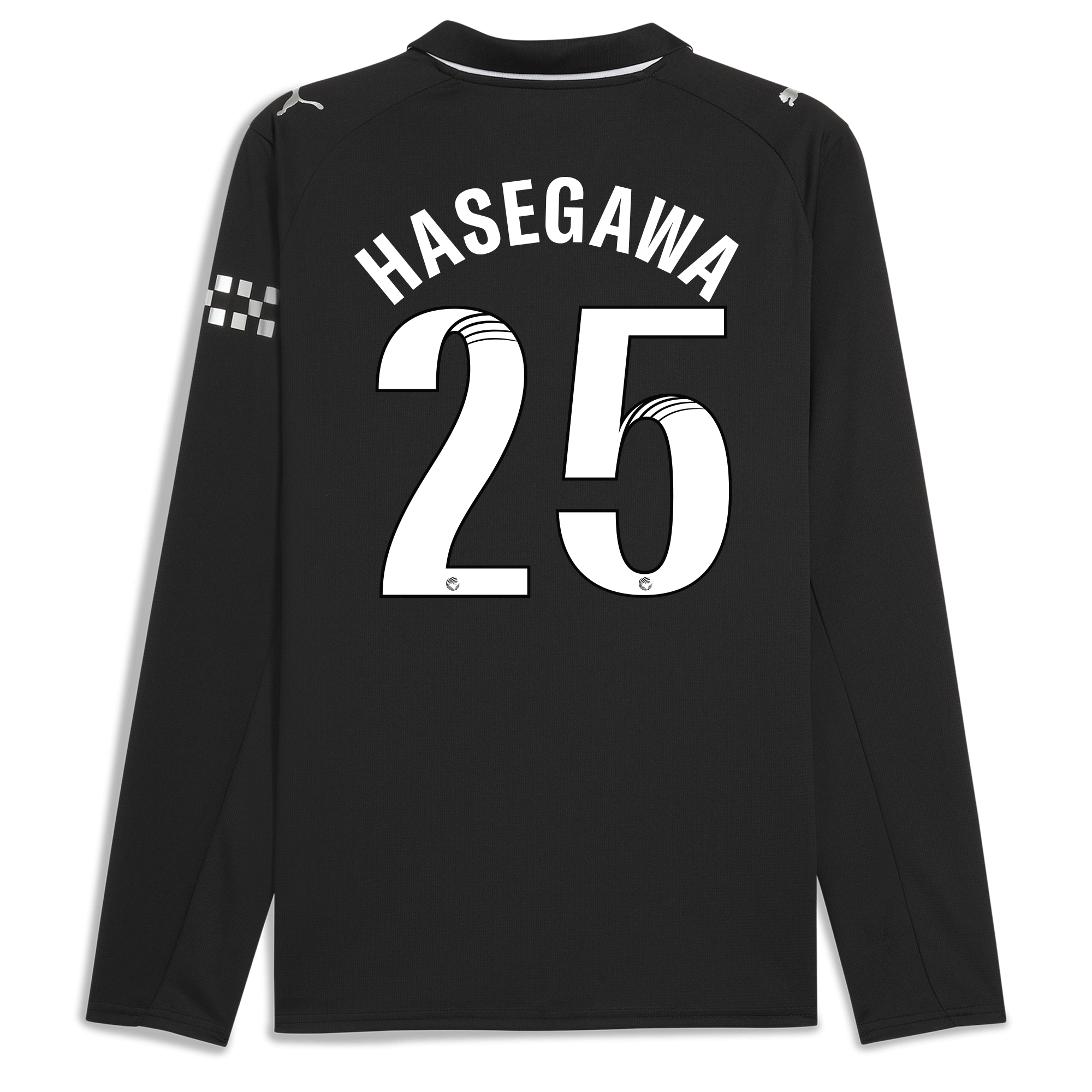 manchester city away jersey 202526 long sleeve with hasegawa 25 printing Manchester City Shirts | Official Team Gear