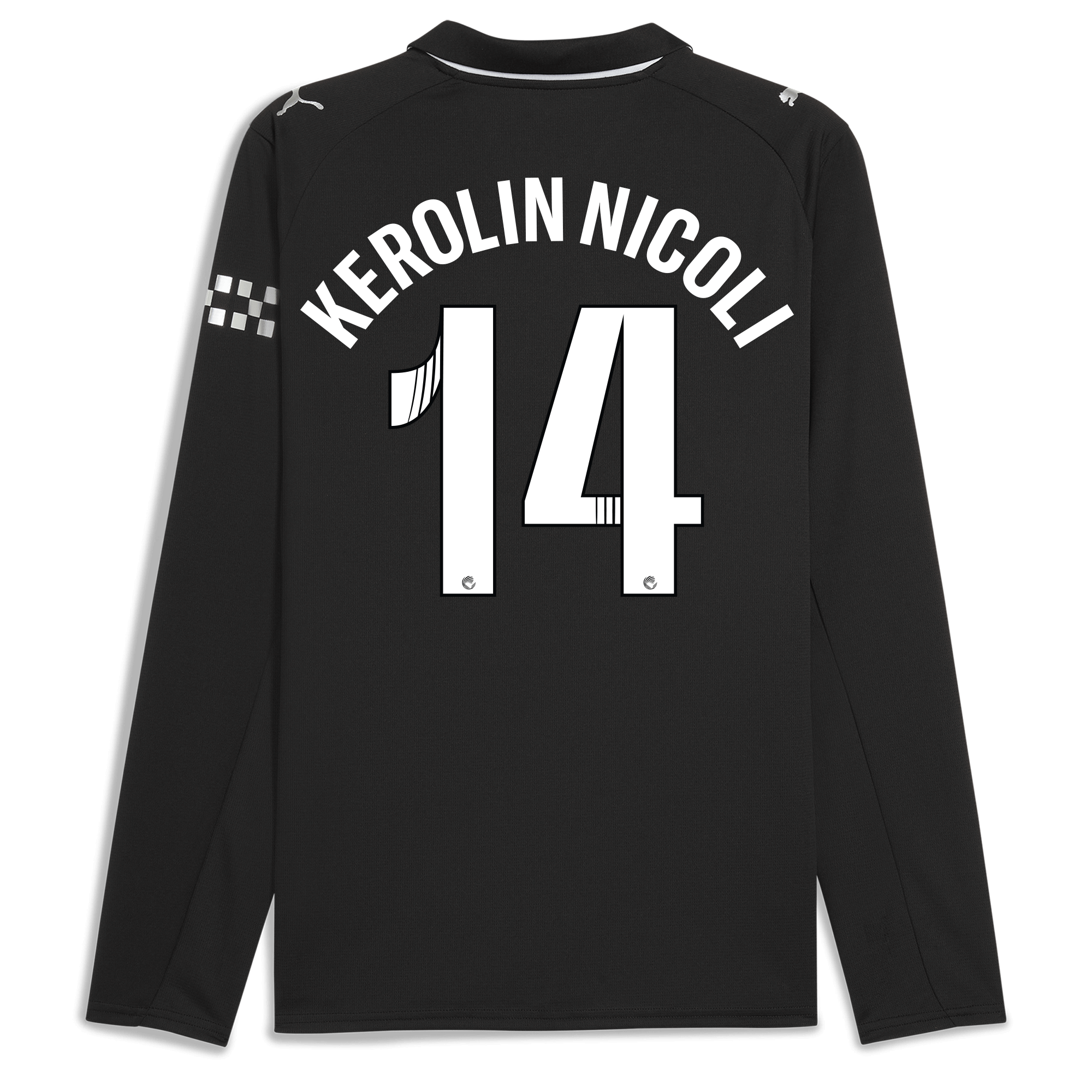 manchester city away jersey 202526 long sleeve with kerolin nicoli 14 printing Manchester City Shirts | Official Team Gear
