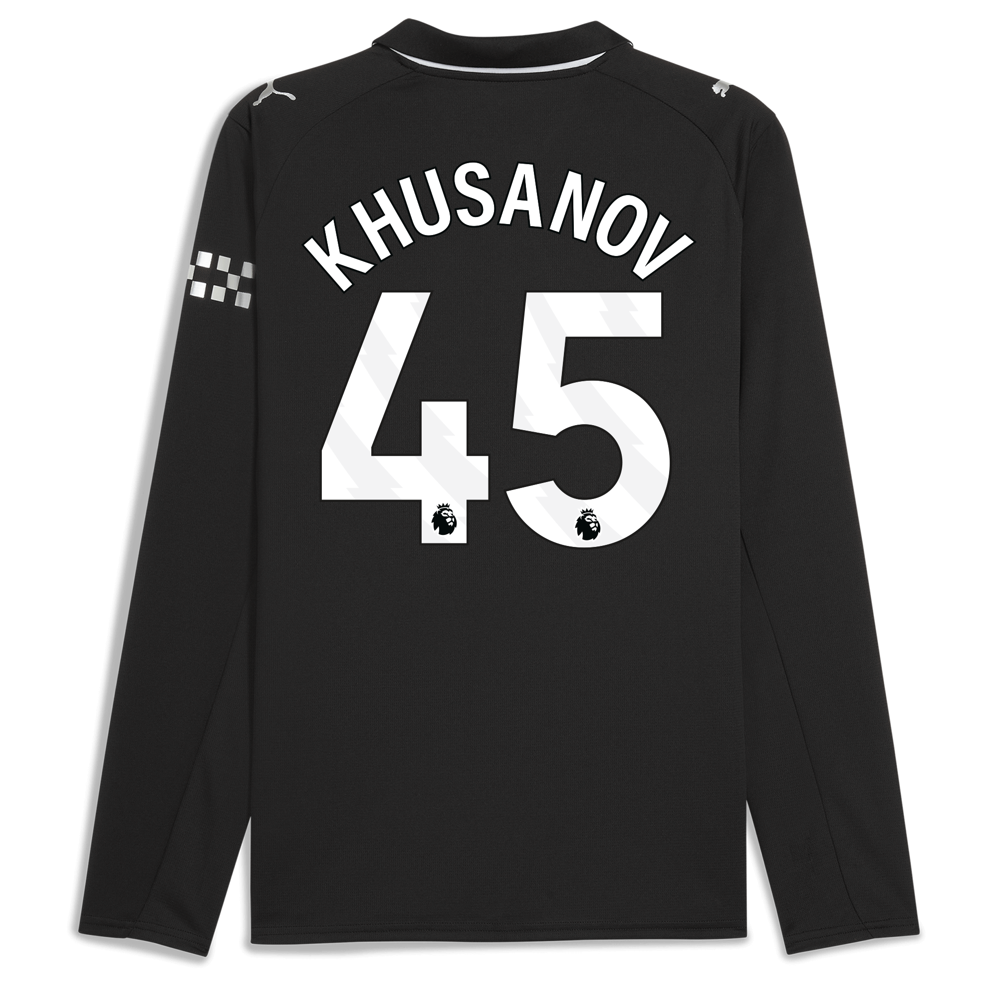 manchester city away jersey 202526 long sleeve with khusanov 45 printing Manchester City Shirts | Official Team Gear