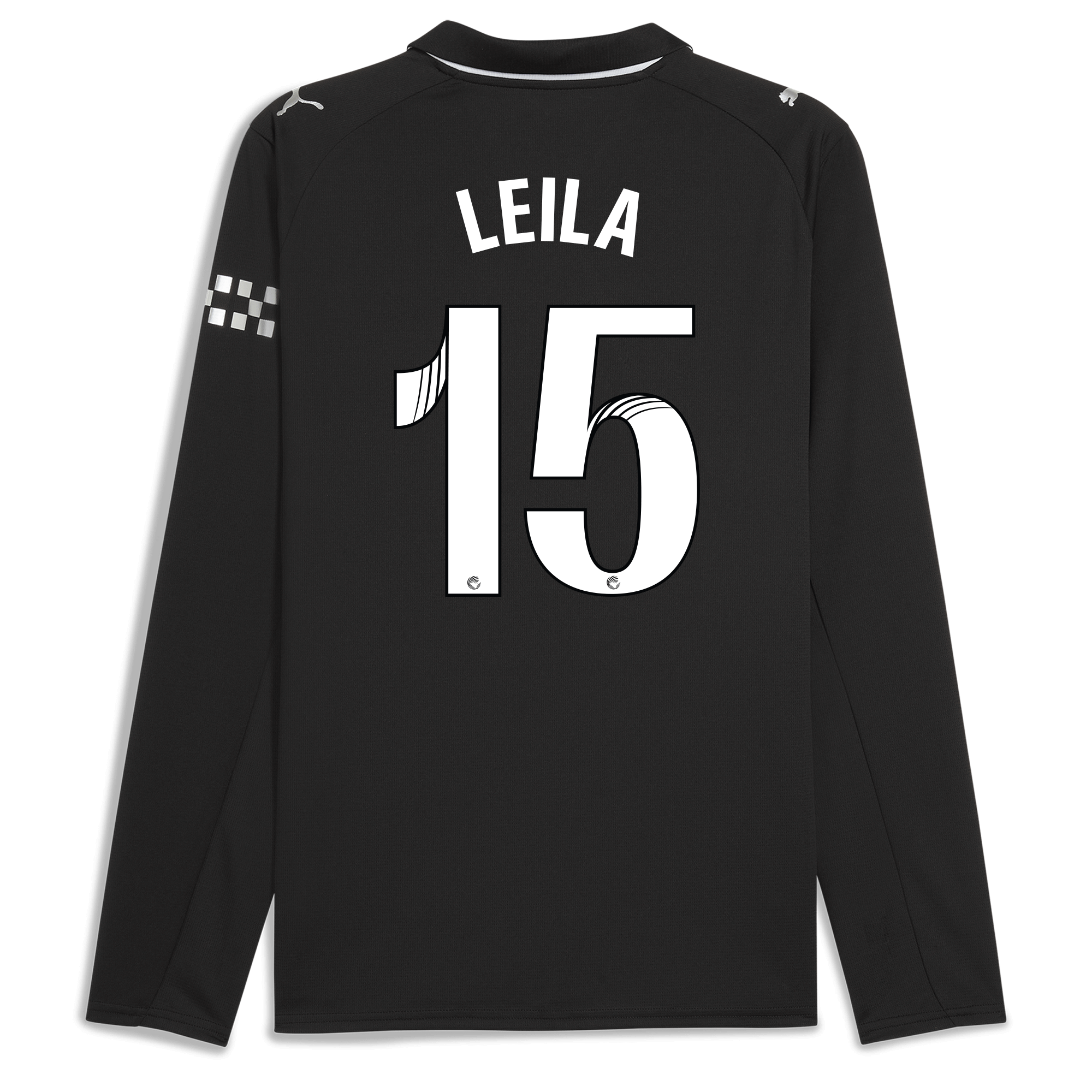 manchester city away jersey 202526 long sleeve with leila 15 printing Manchester City Shirts | Official Team Gear