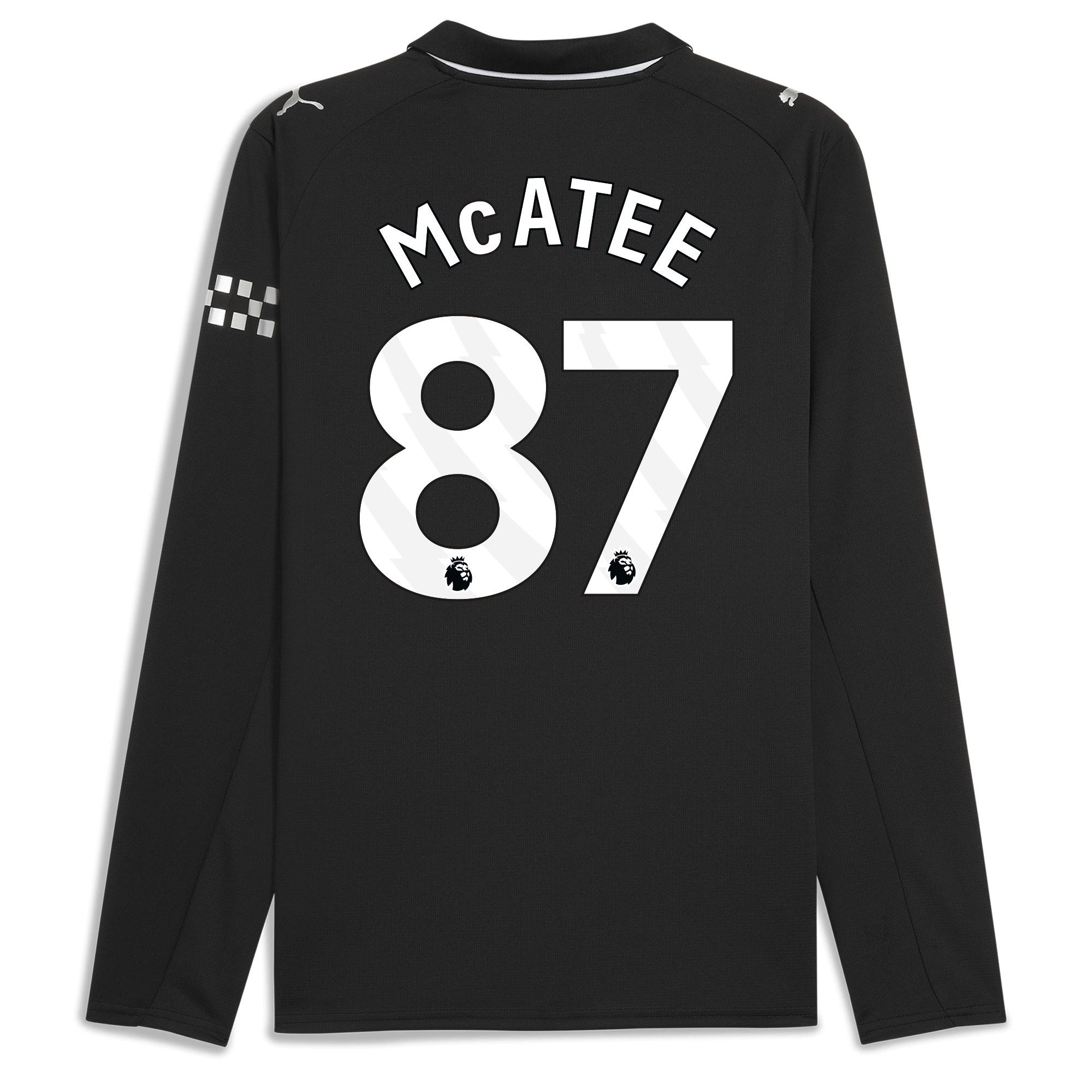 manchester city away jersey 202526 long sleeve with mcatee 87 printing Manchester City Shirts | Official Team Gear