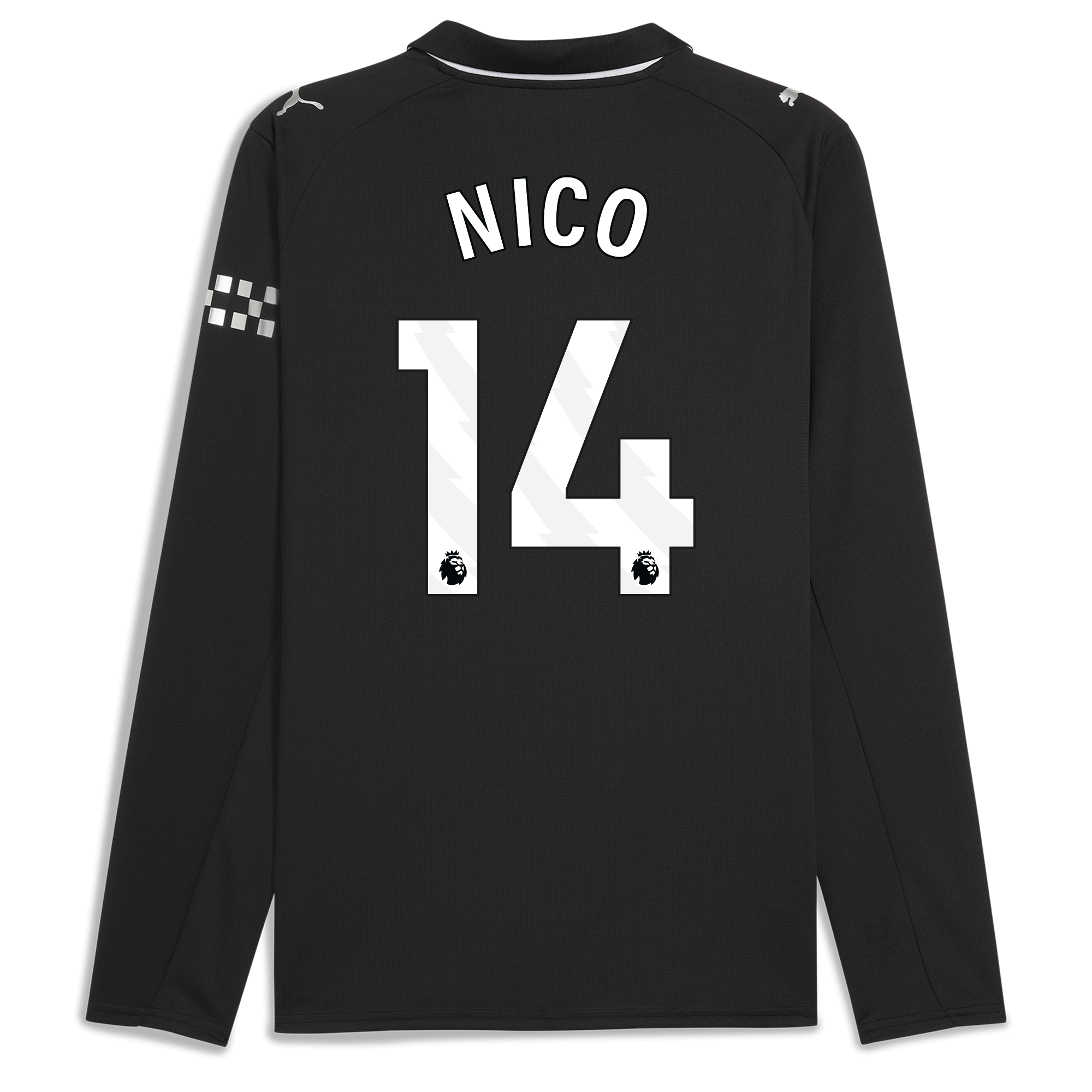 manchester city away jersey 202526 long sleeve with nico 14 printing Manchester City Shirts | Official Team Gear