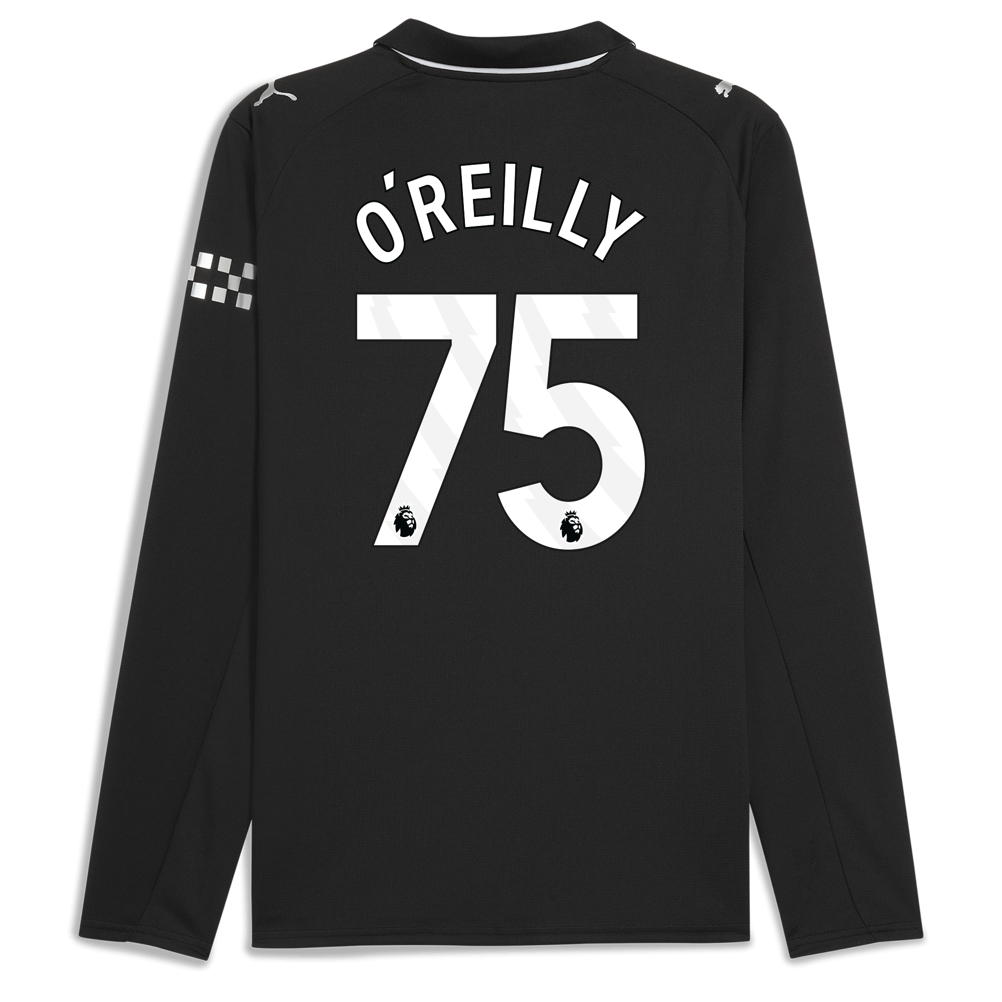 manchester city away jersey 202526 long sleeve with oreilly 75 printing Manchester City Shirts | Official Team Gear
