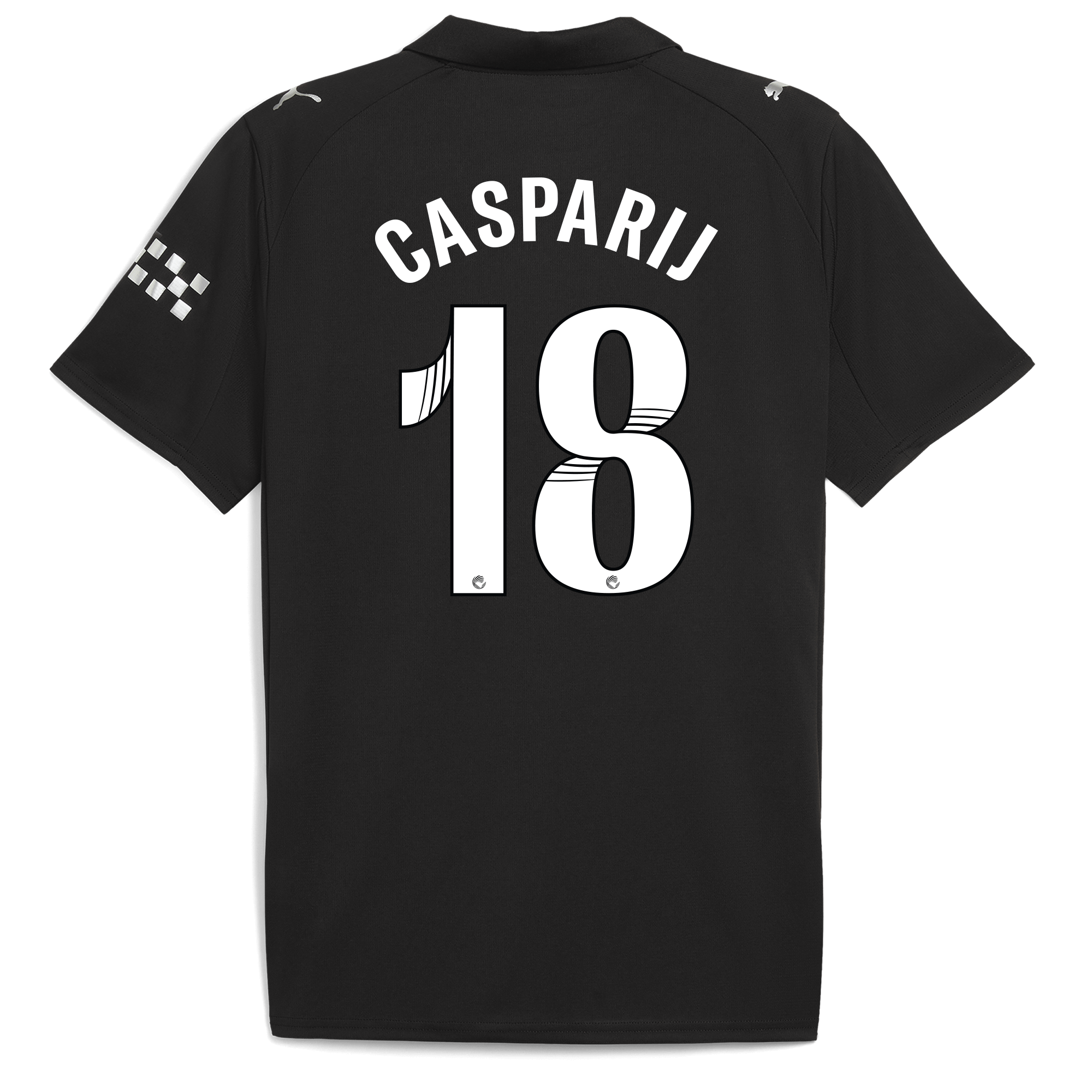 manchester city away jersey 202526 with casparij 18 printing Manchester City Shirts | Official Team Gear