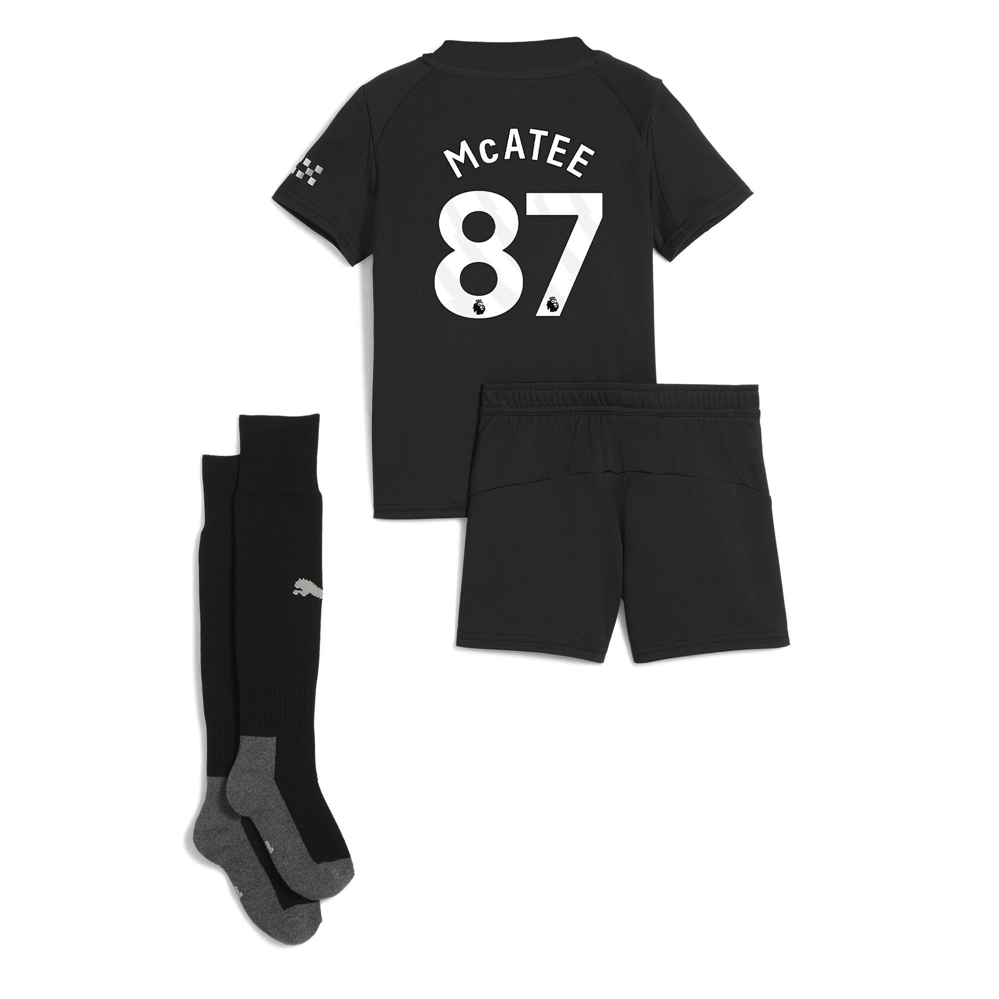manchester city away mini kit 202526 with mcatee 87 printing Manchester City Shirts | Official Team Gear