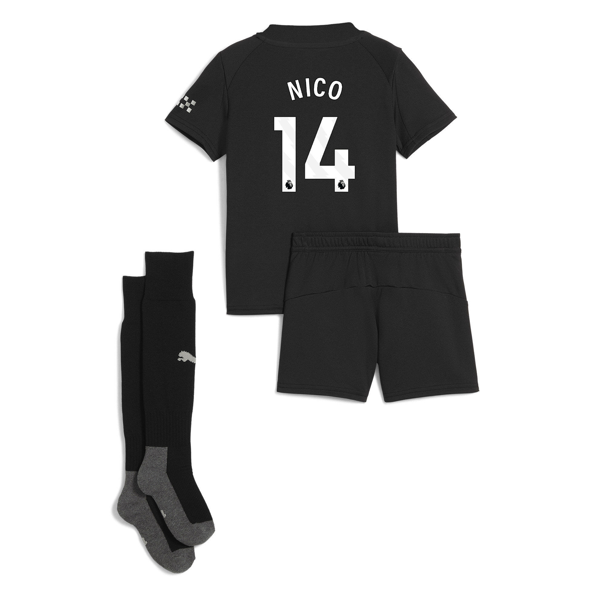 manchester city away mini kit 202526 with nico 14 printing Manchester City Shirts | Official Team Gear