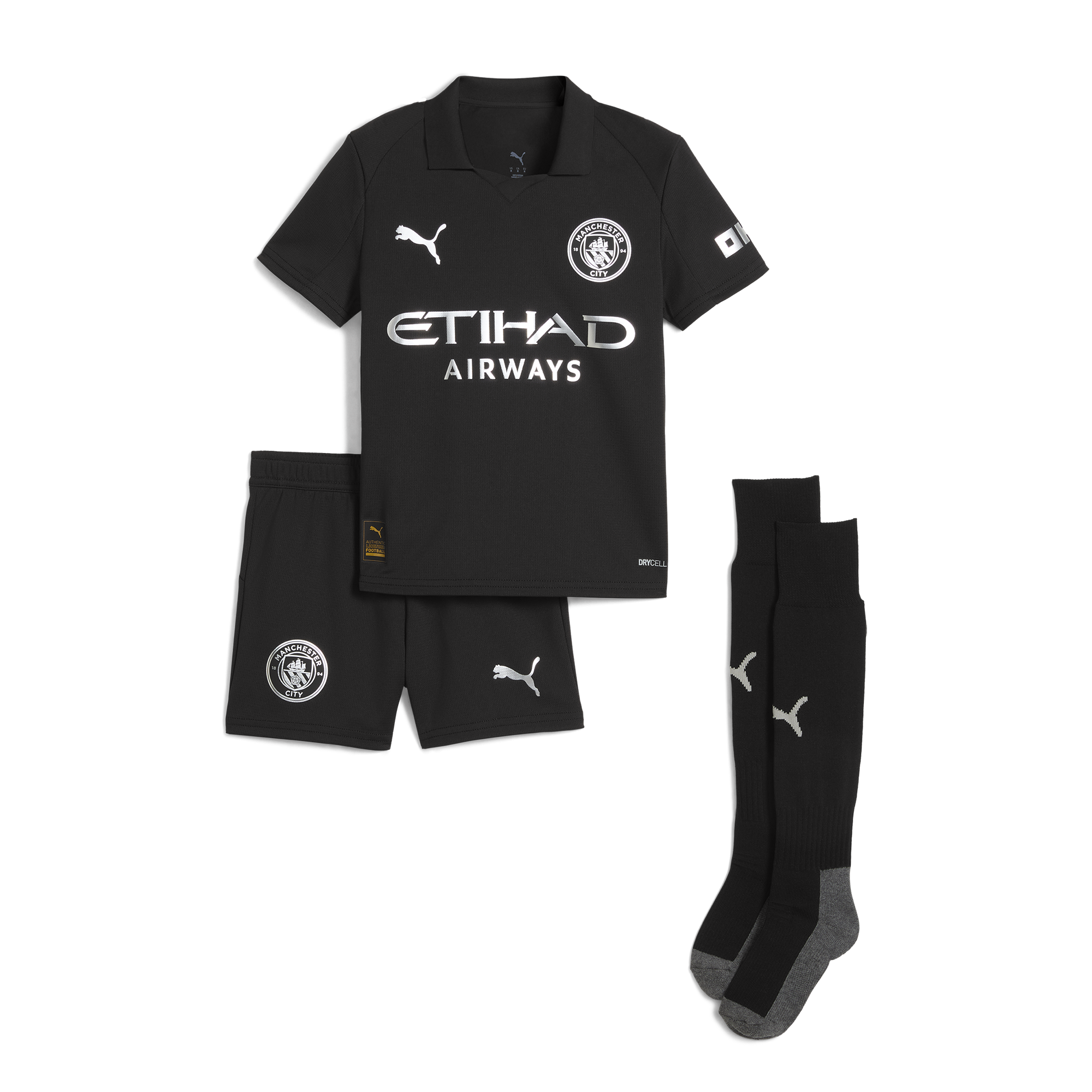 manchester city away mini kit black 202526 with custom printing Manchester City Shirts | Official Team Gear