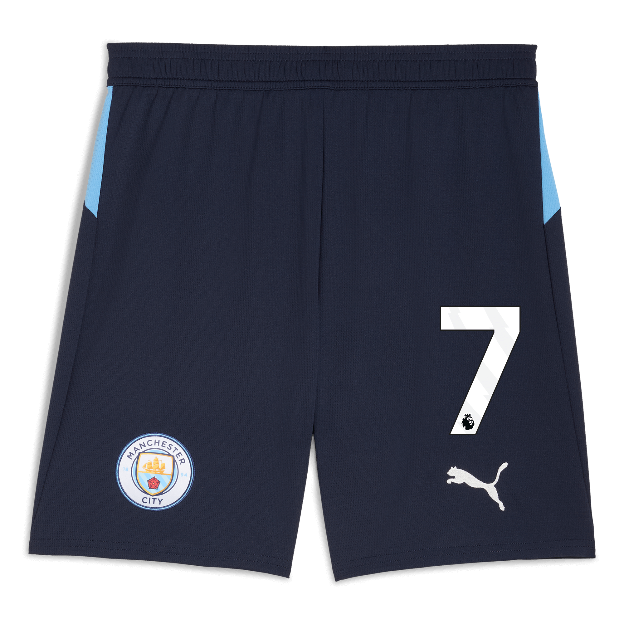 manchester city football shorts navy 202526 with 7 Manchester City Shirts | Official Team Gear