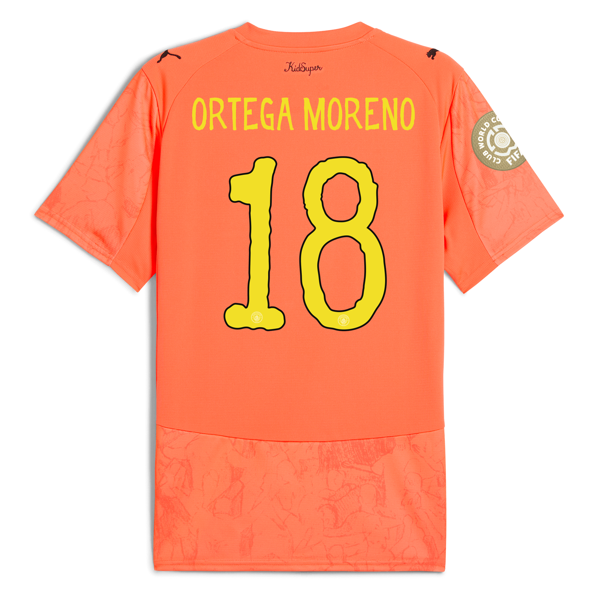 manchester city gk kidsuper club world cup jersey orange 202526 with ortega moreno 18 printing Manchester City Shirts | Official Team Gear
