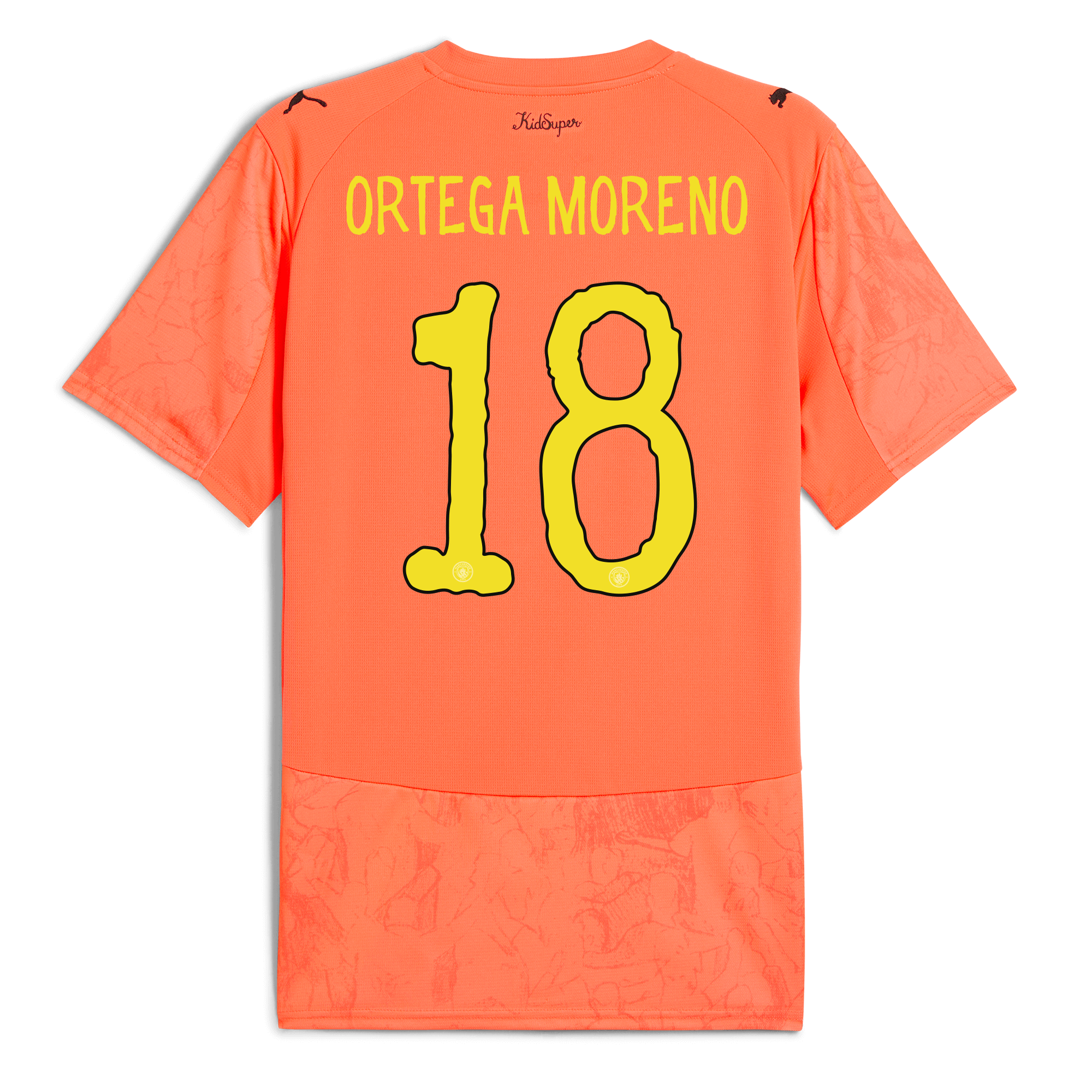 manchester city gk kidsuper jersey orange 202526 with ortega moreno 18 printing Manchester City Shirts | Official Team Gear