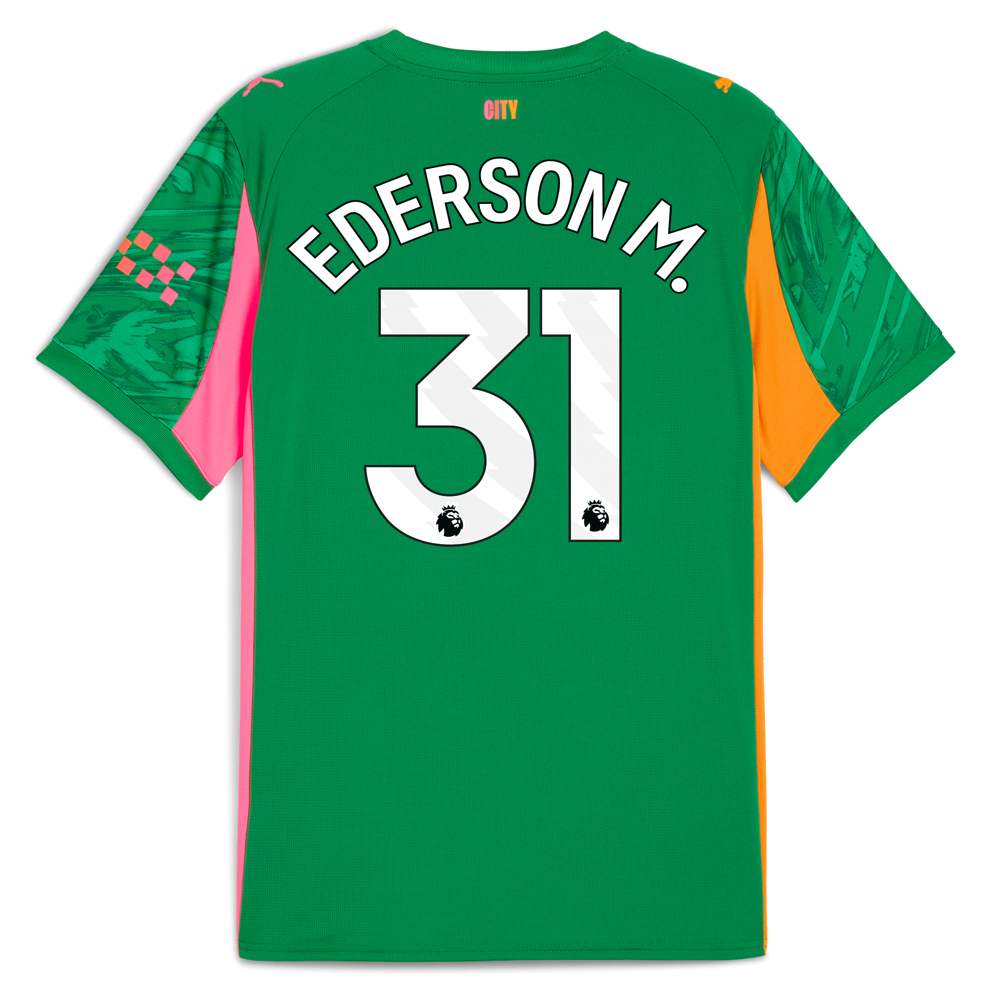 manchester city goalkeeper jersey green 202526 with ederson m. 31 printing Manchester City Shirts | Official Team Gear
