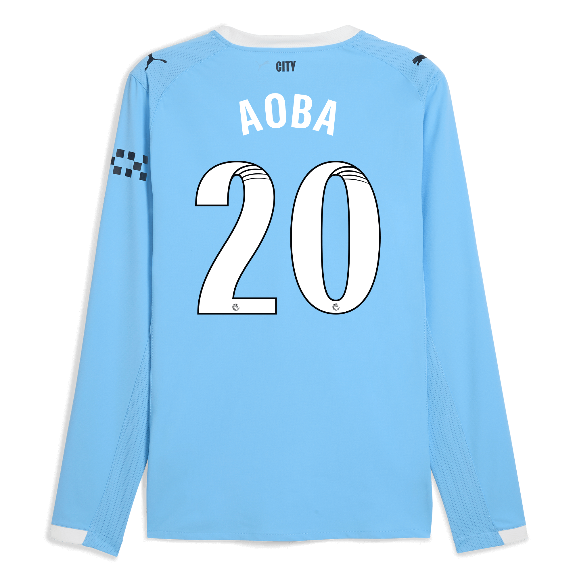 manchester city home authentic jersey 202526 long sleeve with aoba 20 printing Manchester City Shirts | Official Team Gear
