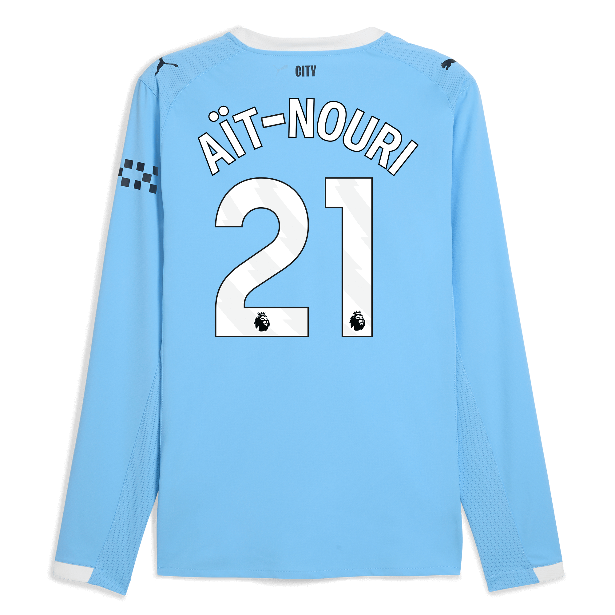 manchester city home authentic jersey 202526 long sleeve with aÏt-nouri 21 printing Manchester City Shirts | Official Team Gear