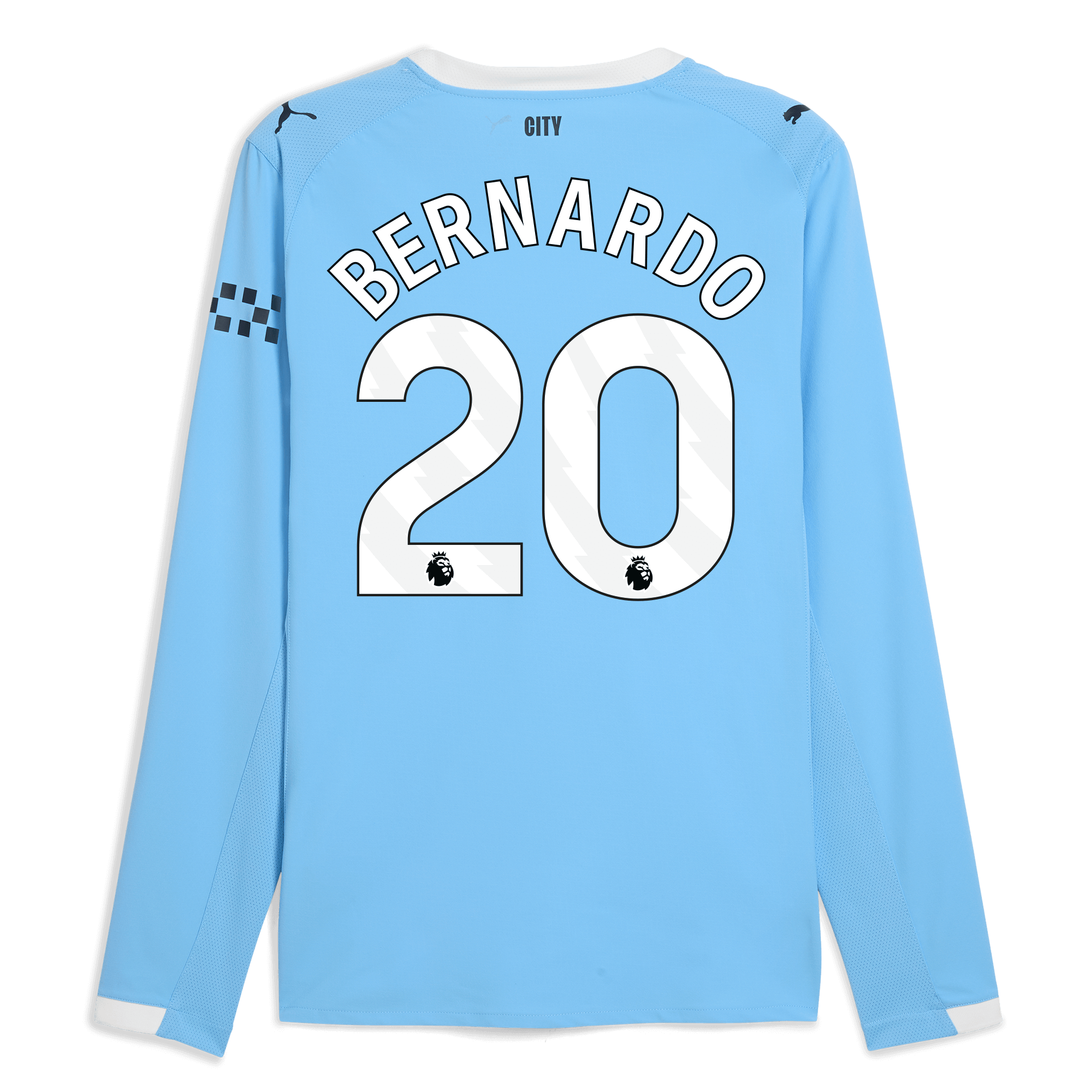 manchester city home authentic jersey 202526 long sleeve with bernardo 20 printing Manchester City Shirts | Official Team Gear