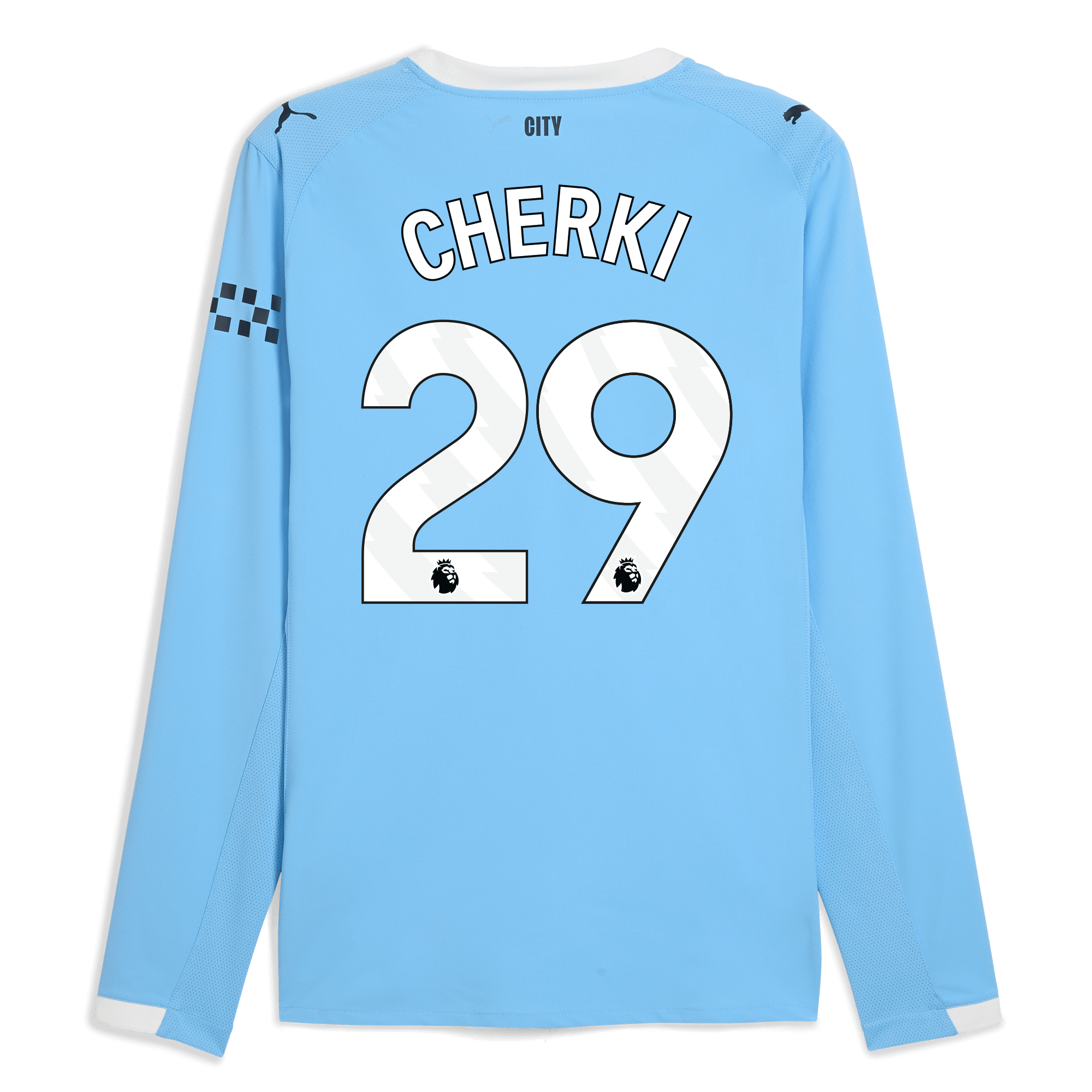 manchester city home authentic jersey 202526 long sleeve with cherki 29 printing Manchester City Shirts | Official Team Gear
