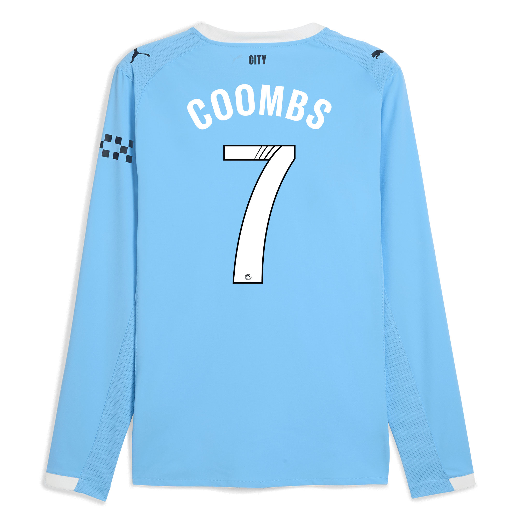 manchester city home authentic jersey 202526 long sleeve with coombs 7 printing Manchester City Shirts | Official Team Gear