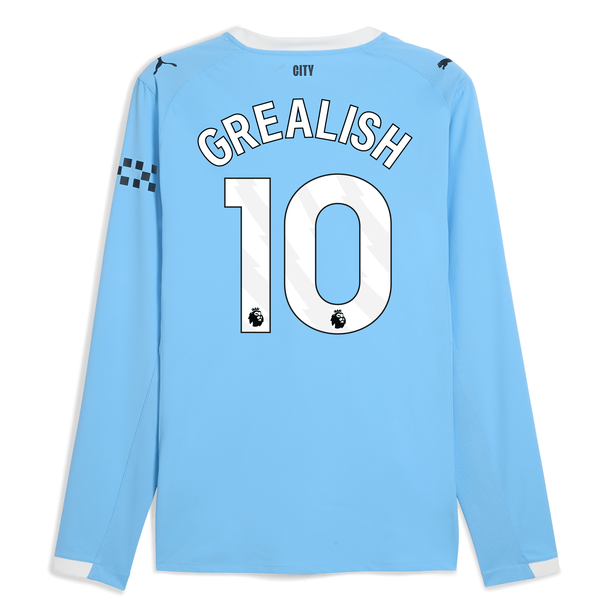 manchester city home authentic jersey 202526 long sleeve with grealish 10 printing Manchester City Shirts | Official Team Gear