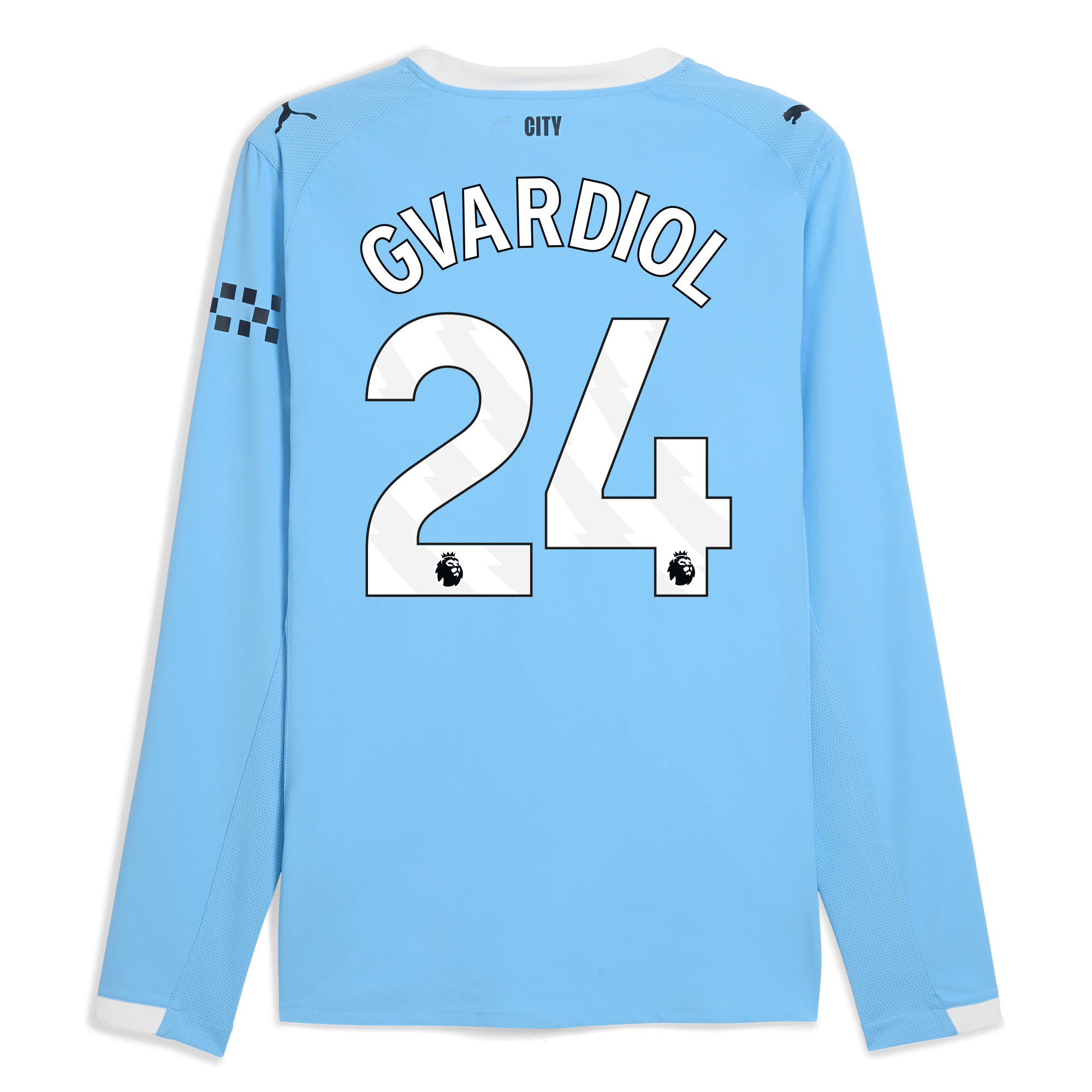 manchester city home authentic jersey 202526 long sleeve with gvardiol 24 printing Manchester City Shirts | Official Team Gear
